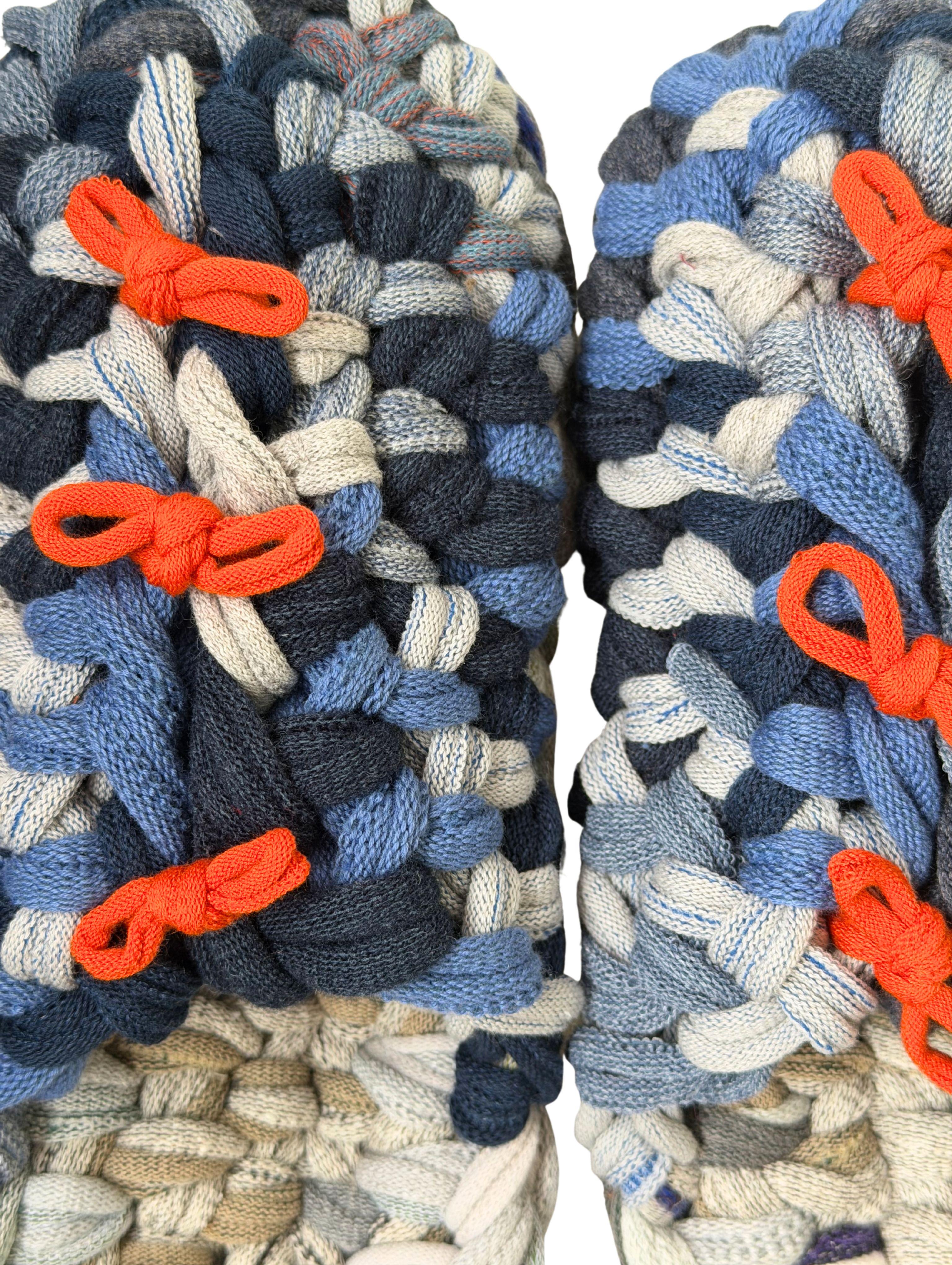 Knit up-cycle slippers