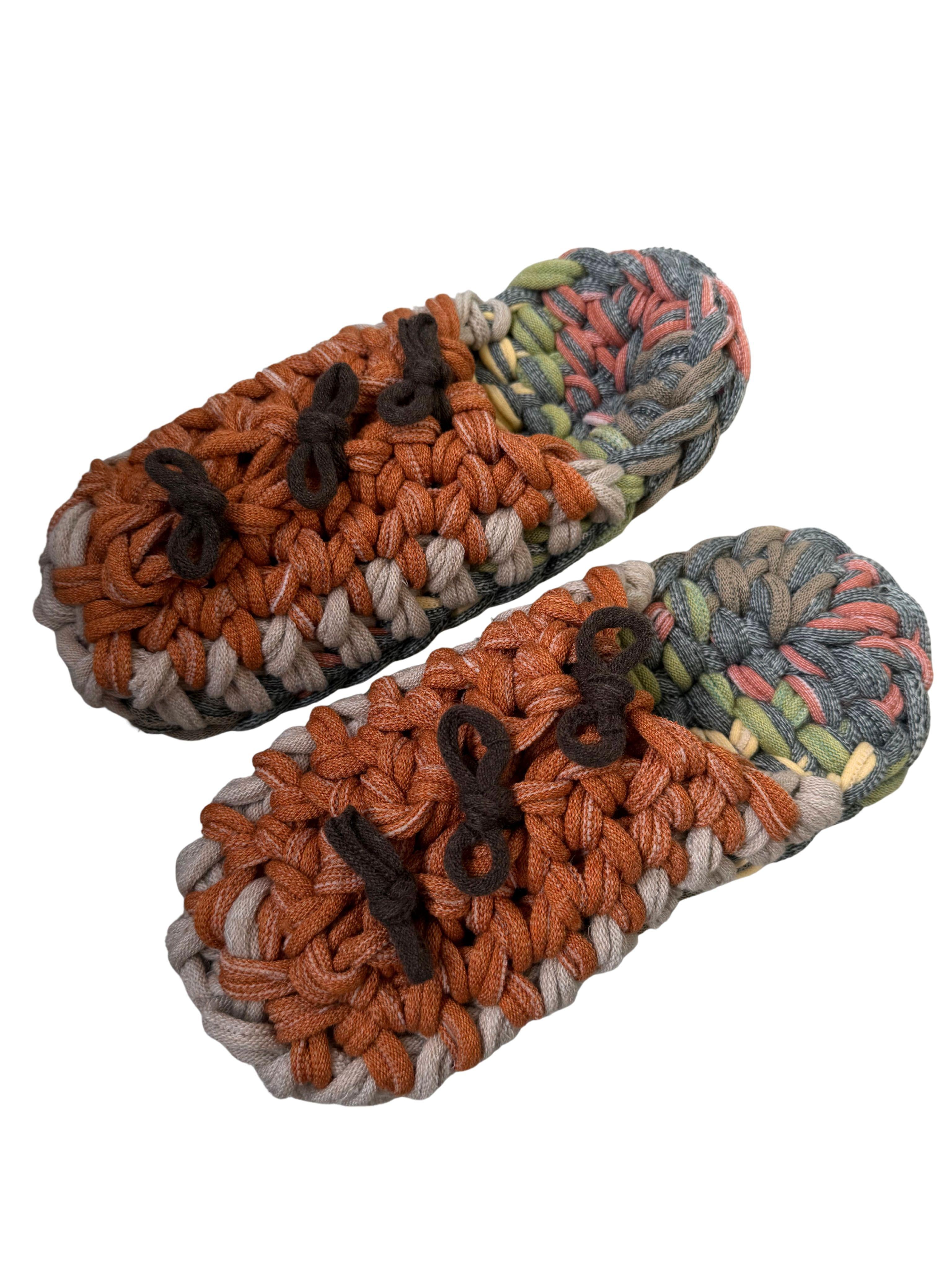 Knit up-cycle slippers