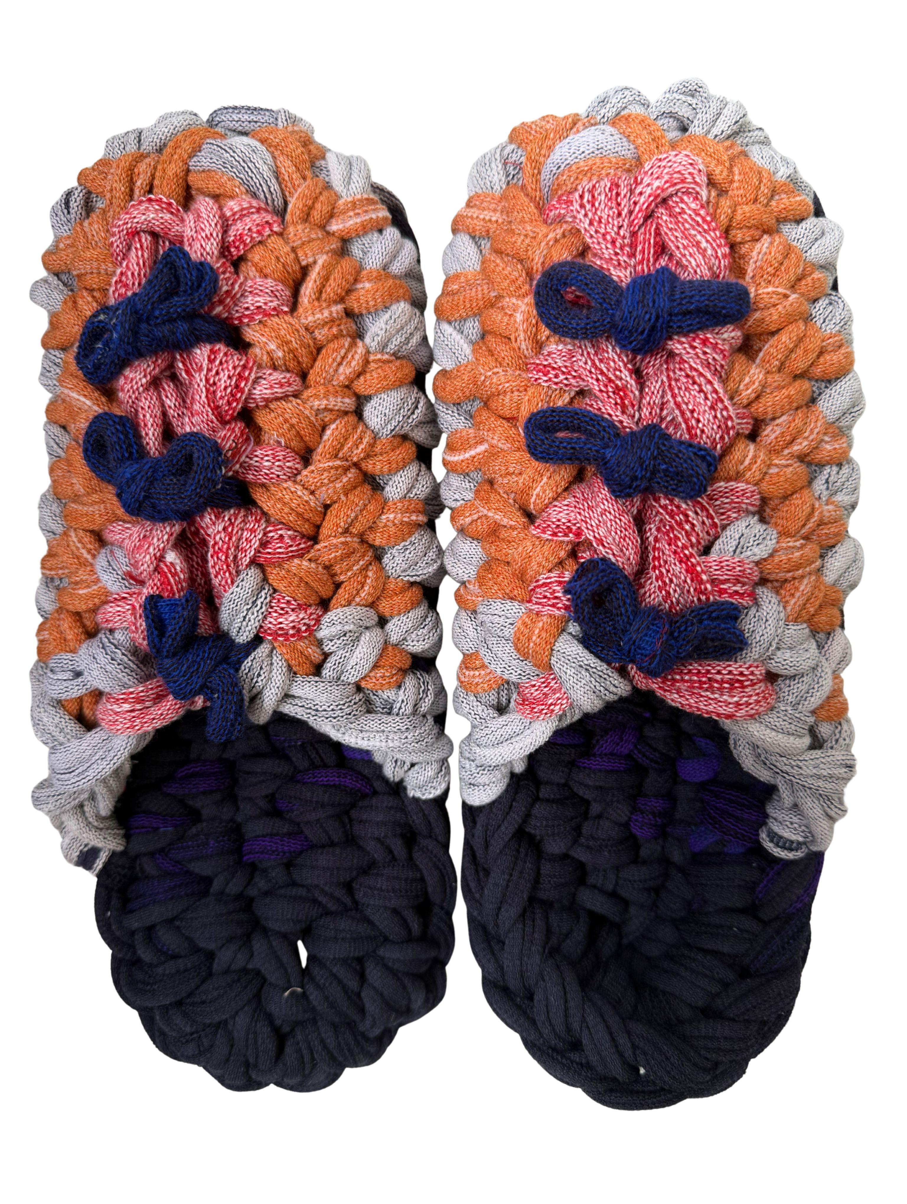 Knit up-cycle slippers