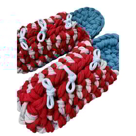 Knit up-cycle slippers