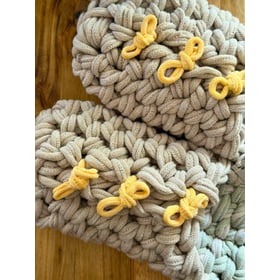 Knit up-cycle slippers