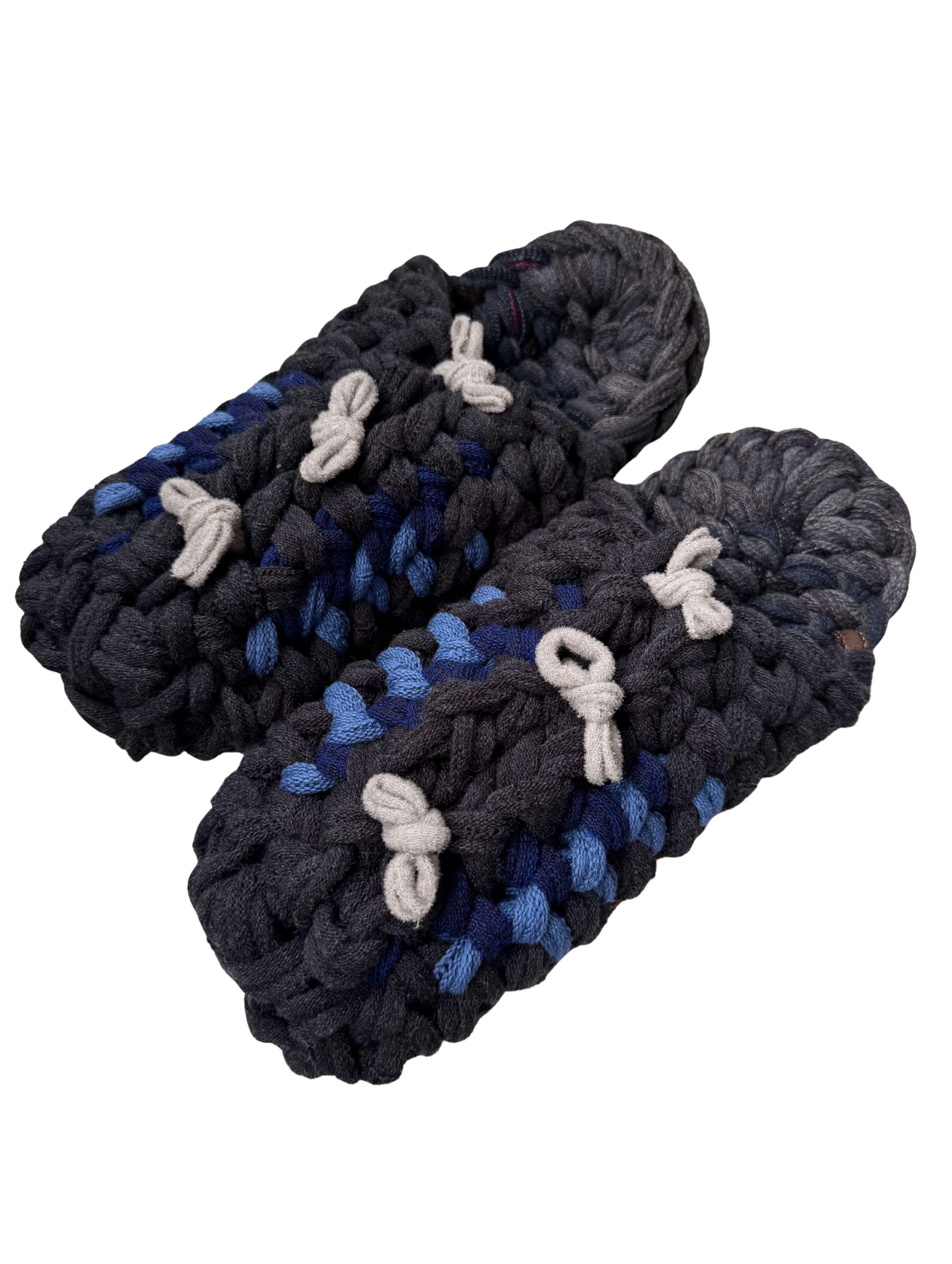 Knit up-cycle slippers