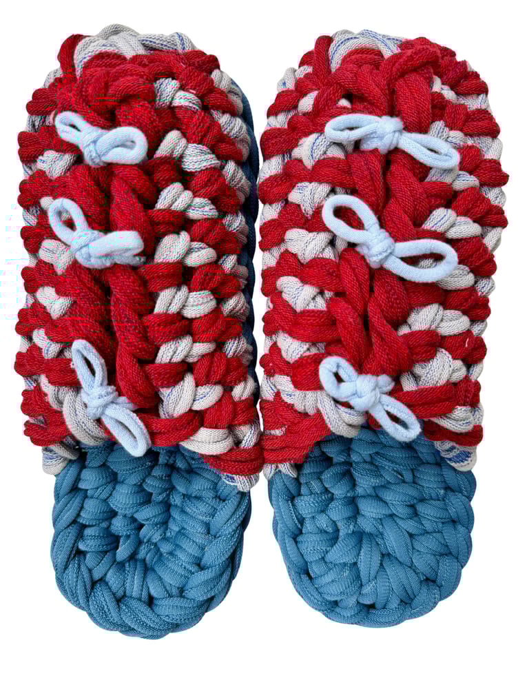 Knit up-cycle slippers