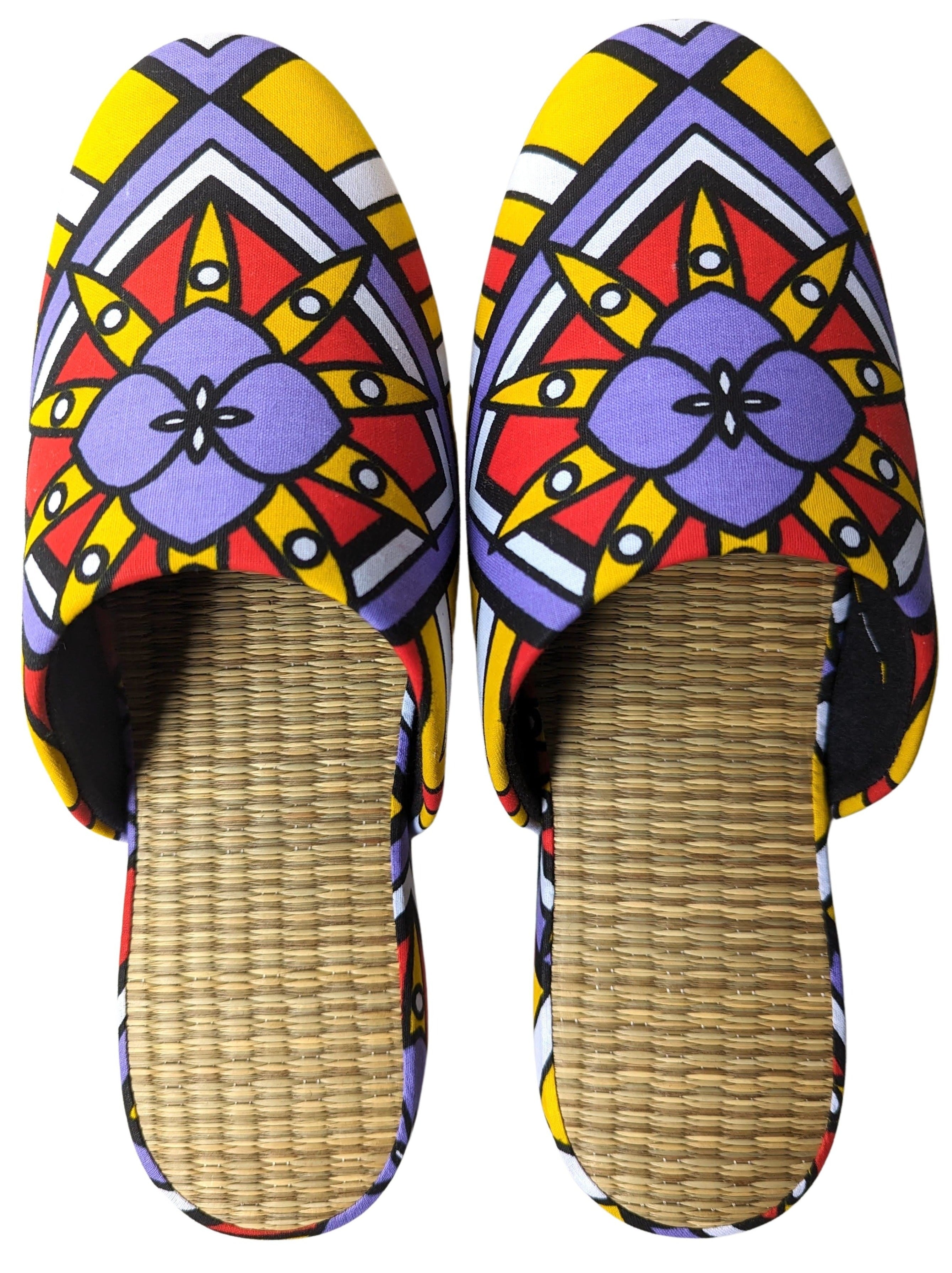 Large Tatami Print Mix Slippers