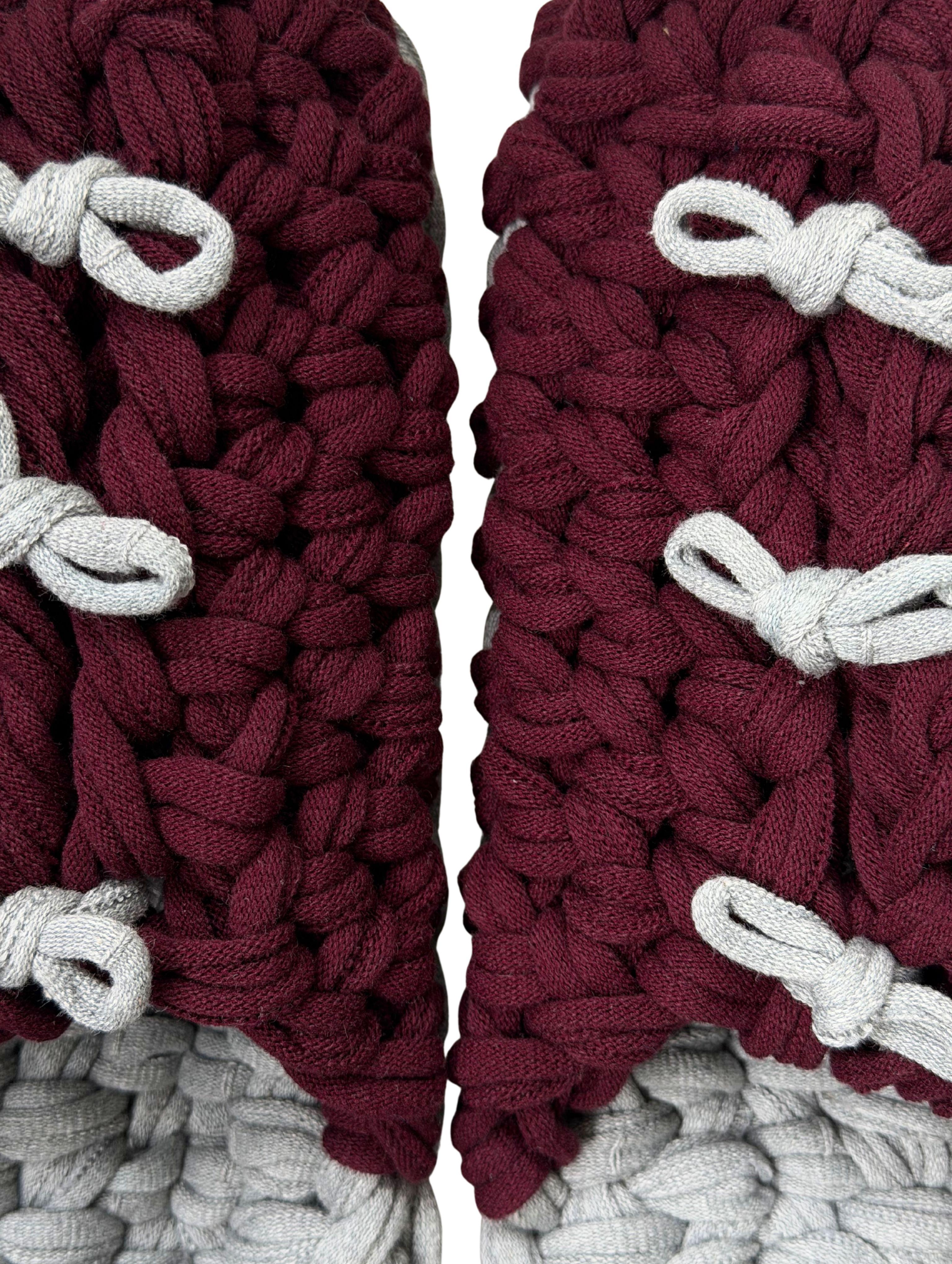 Knit up-cycle slippers