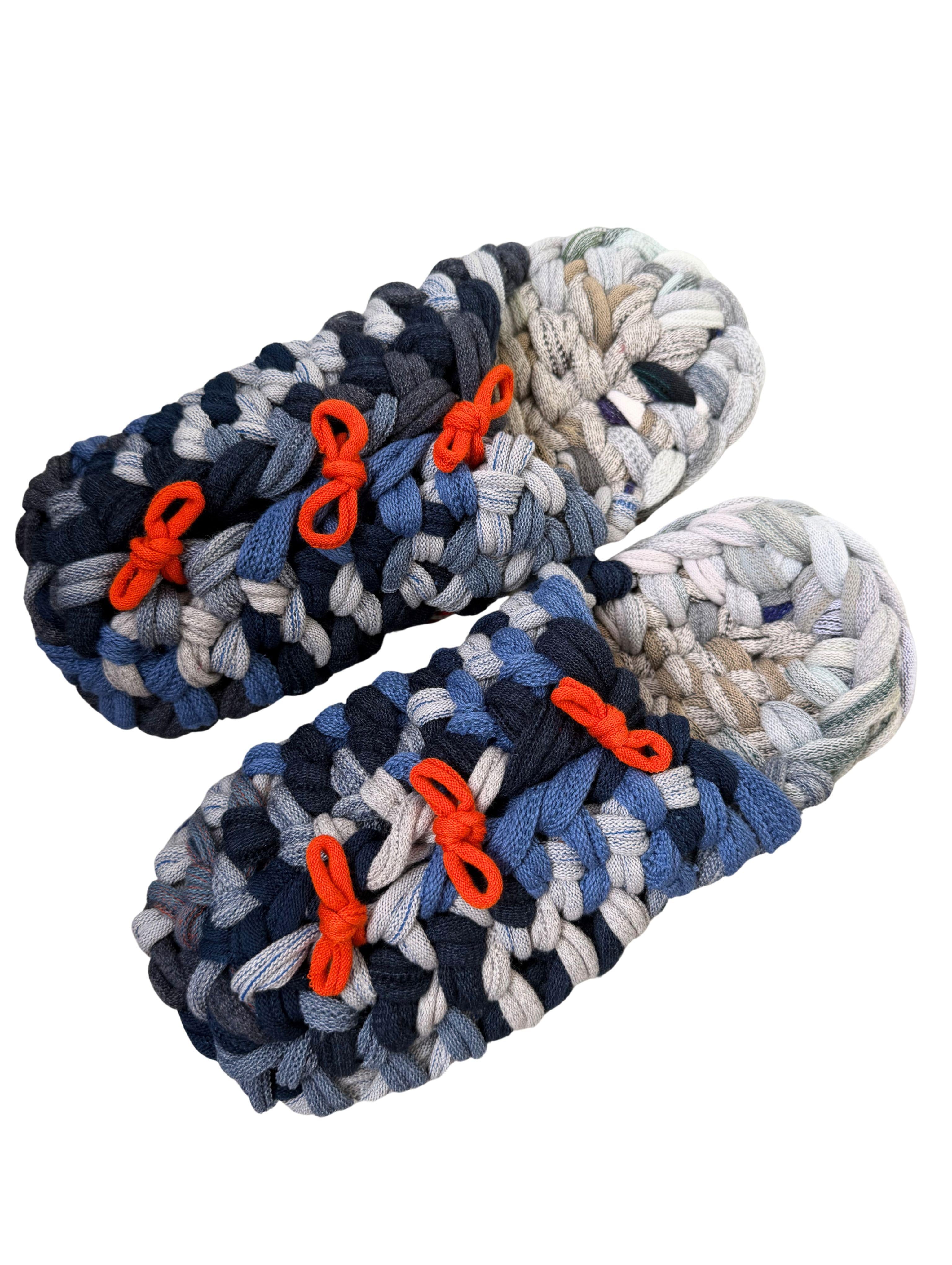 Knit up-cycle slippers