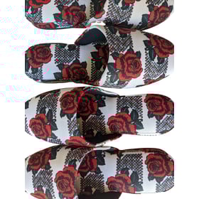 Medium Rose Print Mix Slippers