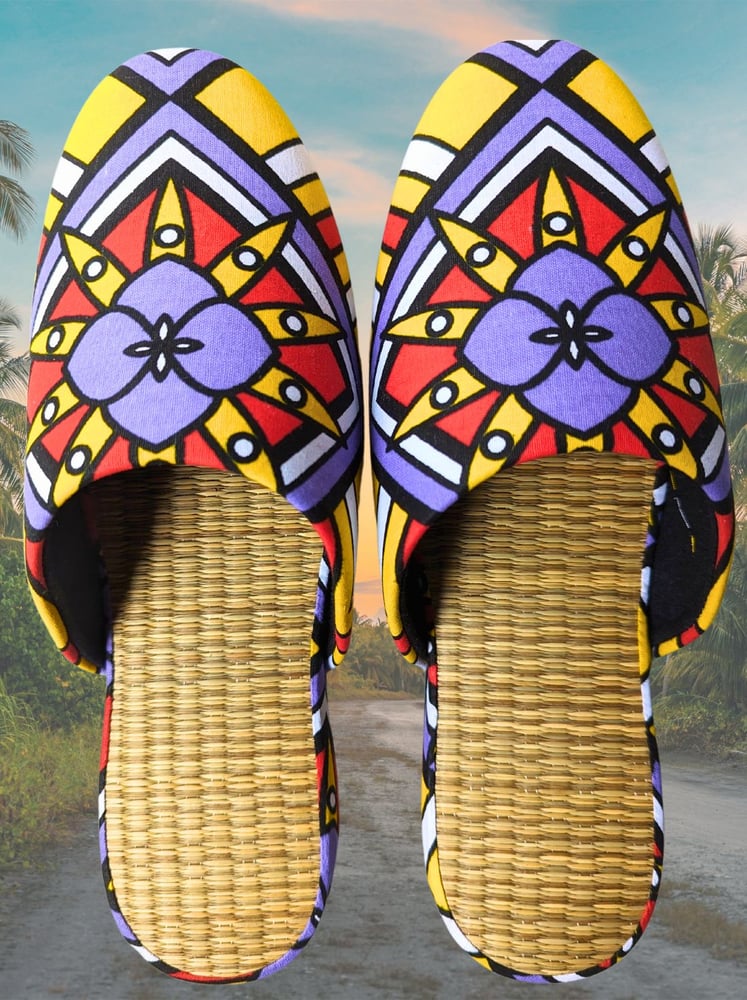 Large Tatami Print Mix Slippers