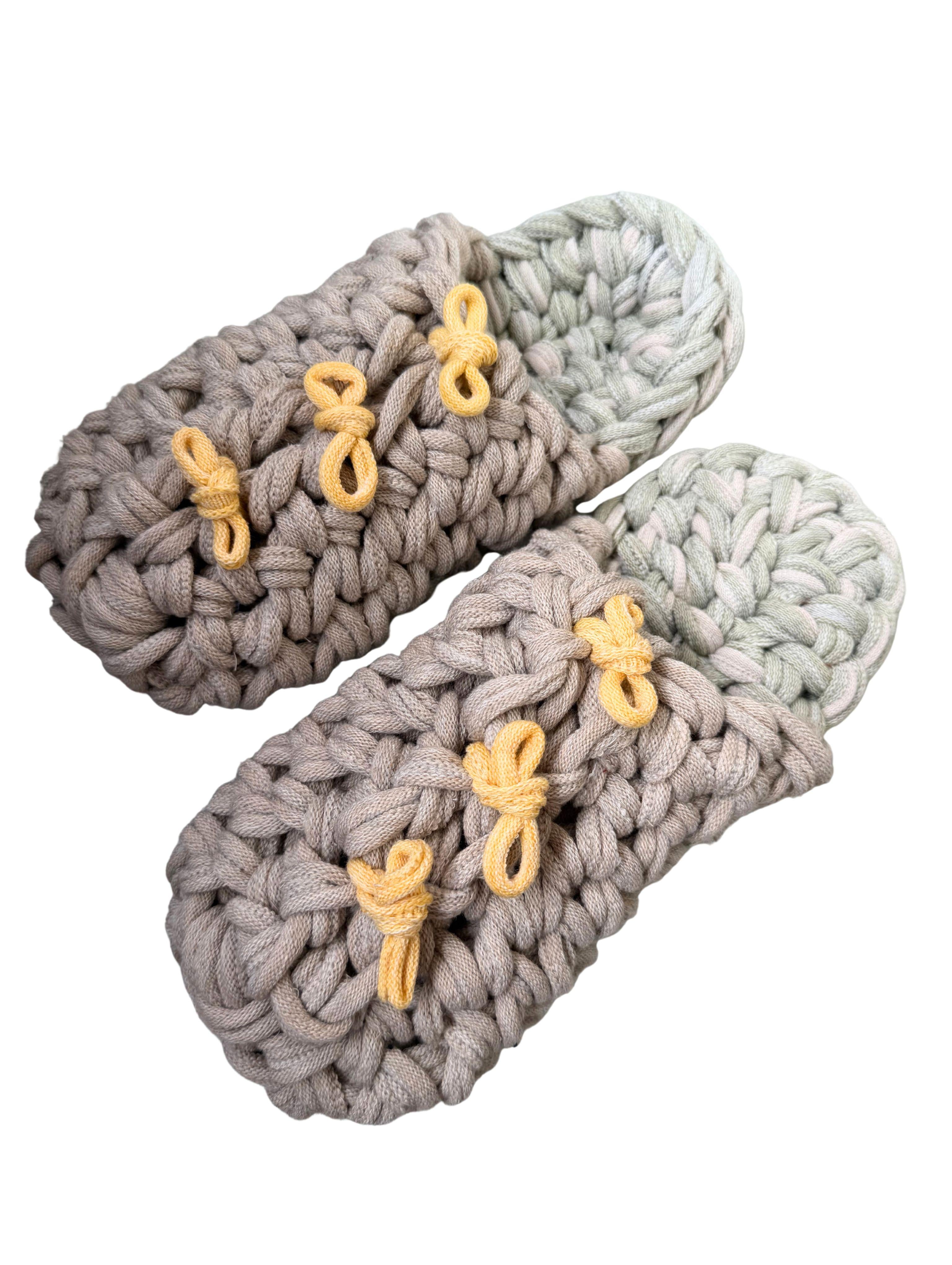 Knit up-cycle slippers