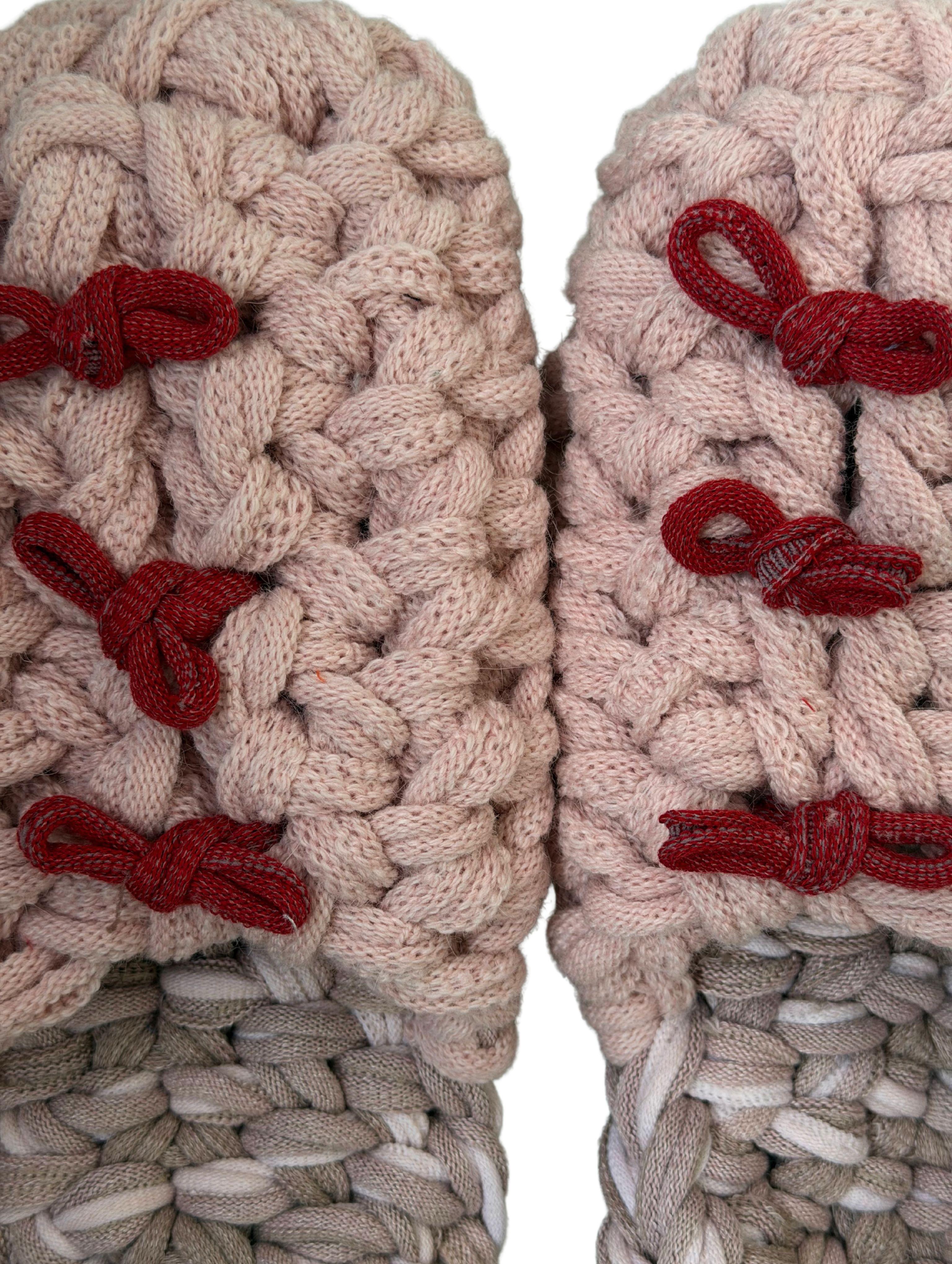Knit up-cycle slippers