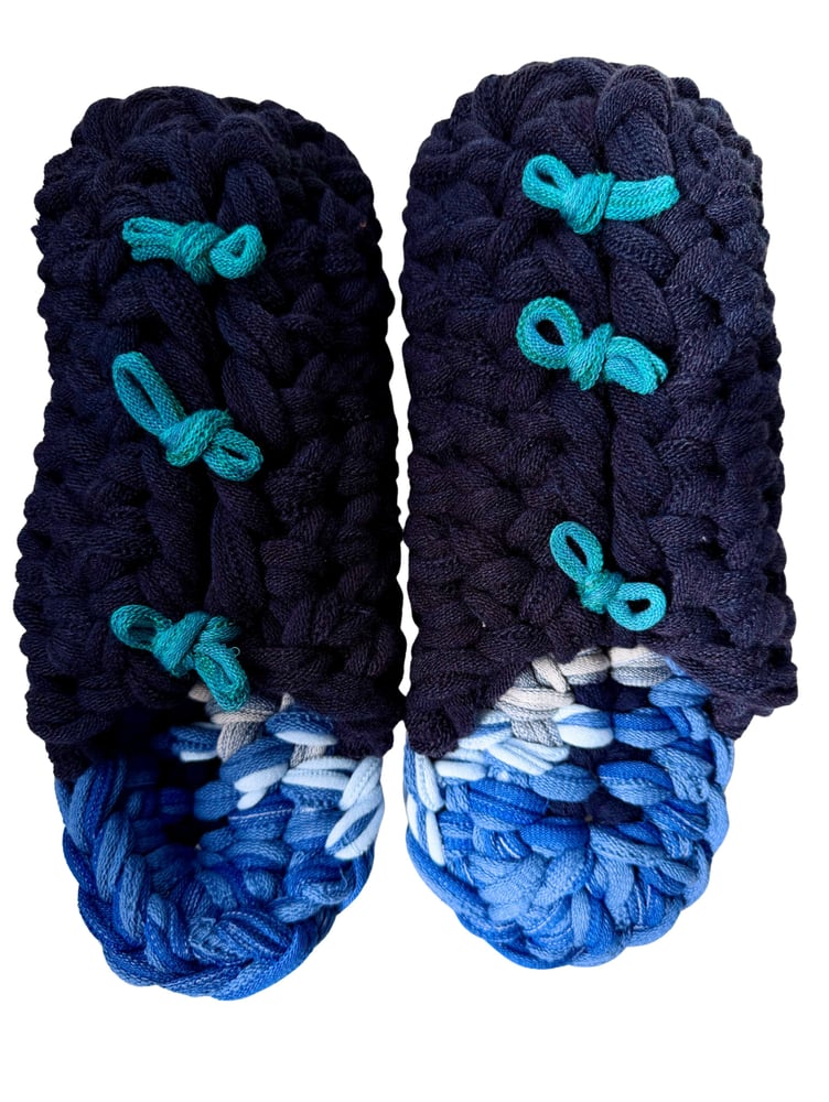 Knit up-cycle slippers