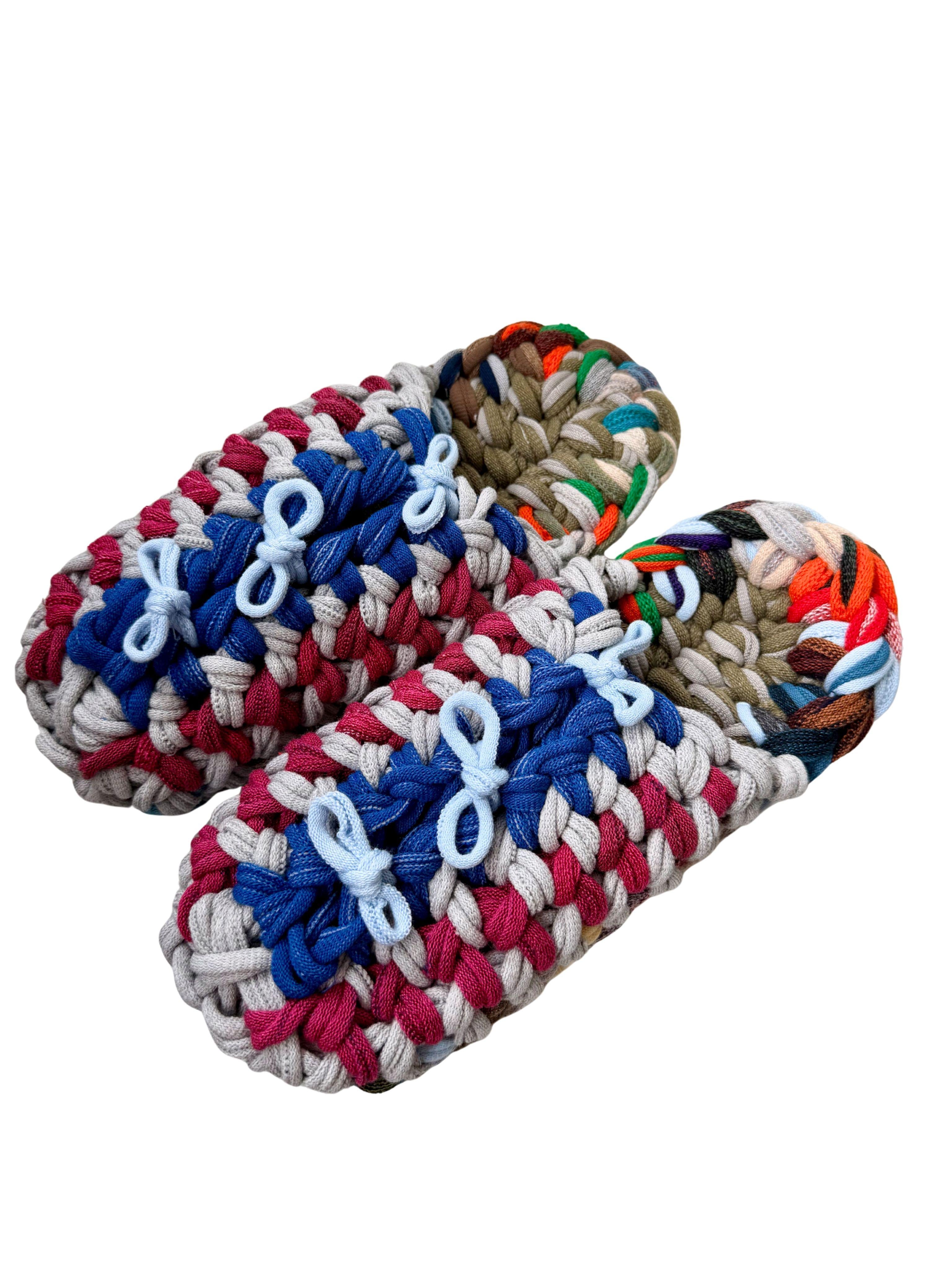 Knit up-cycle slippers