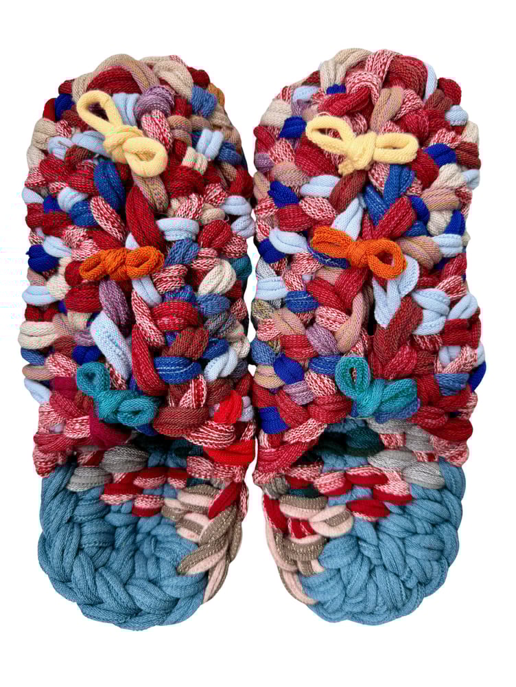 Knit up-cycle slippers