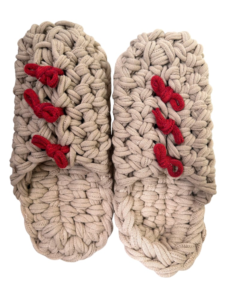Knit up-cycle slippers