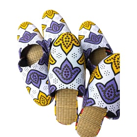 Large Tatami Print Mix Slippers