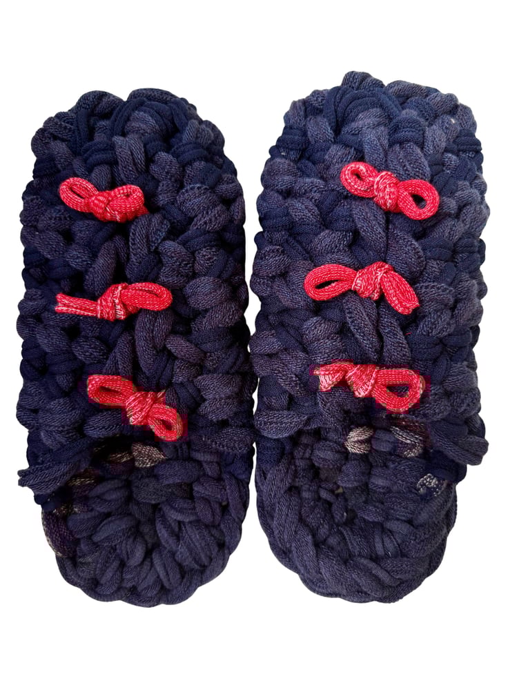Knit up-cycle slippers