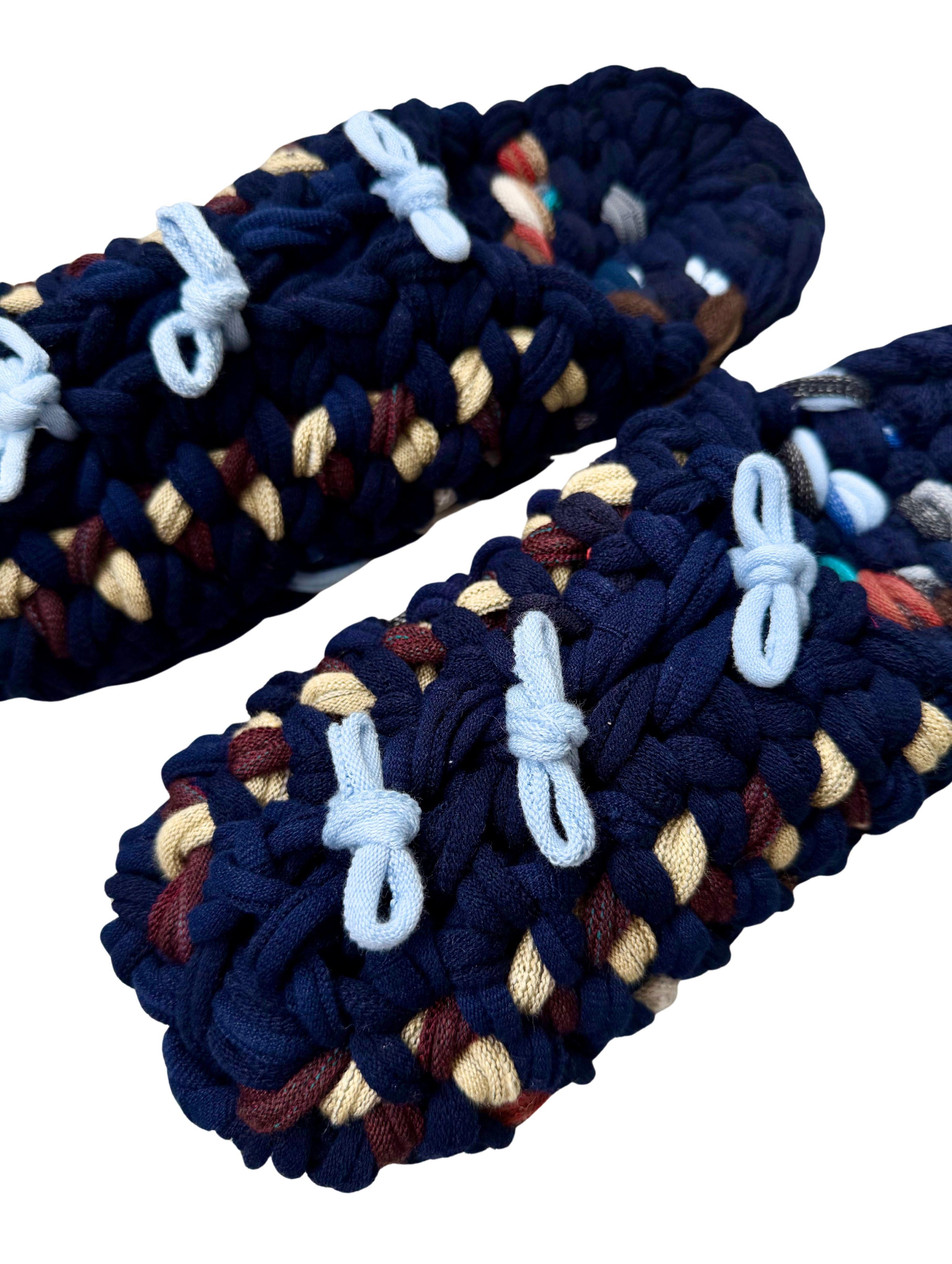 Knit up-cycle slippers