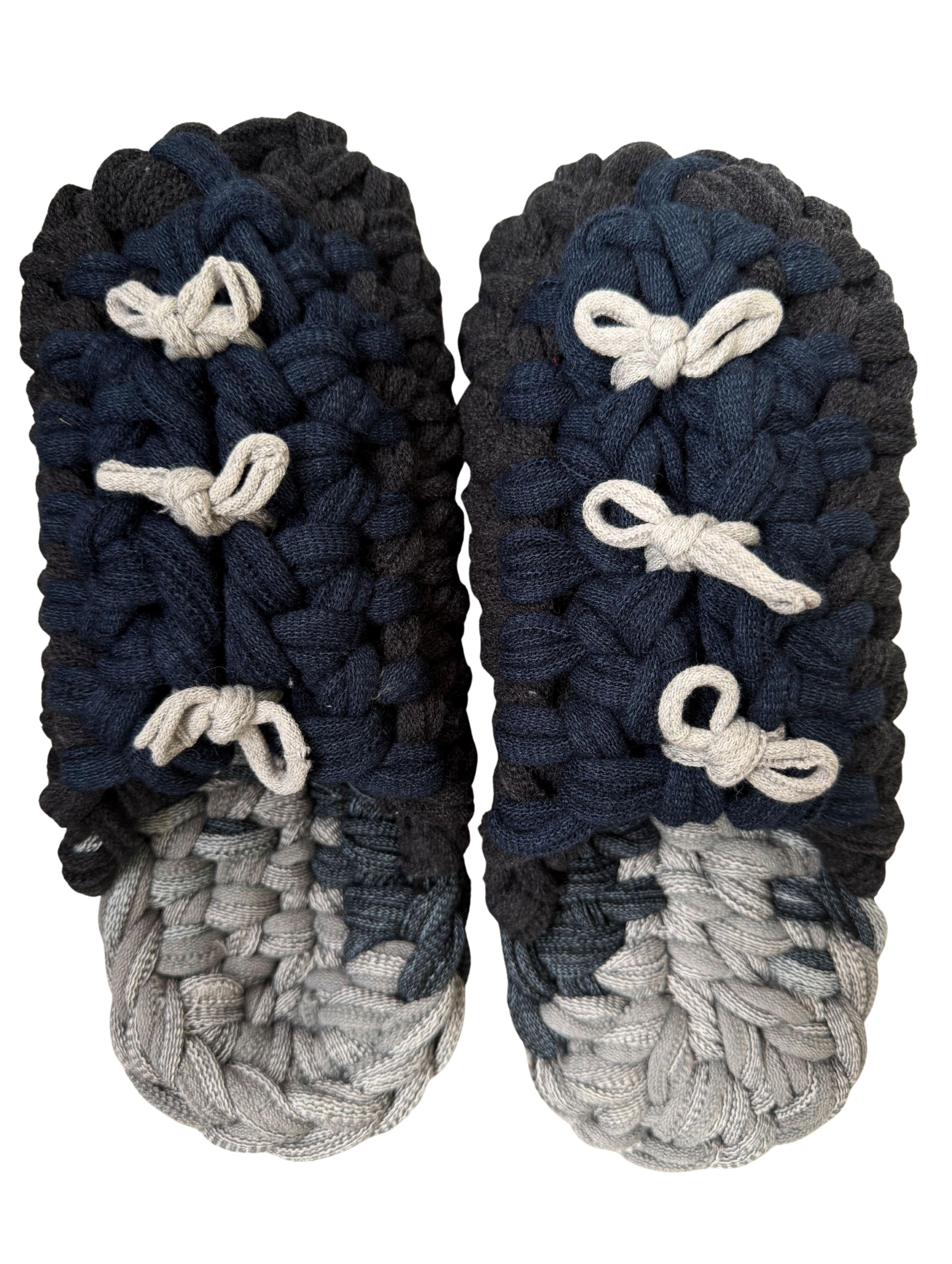 Knit up-cycle slippers