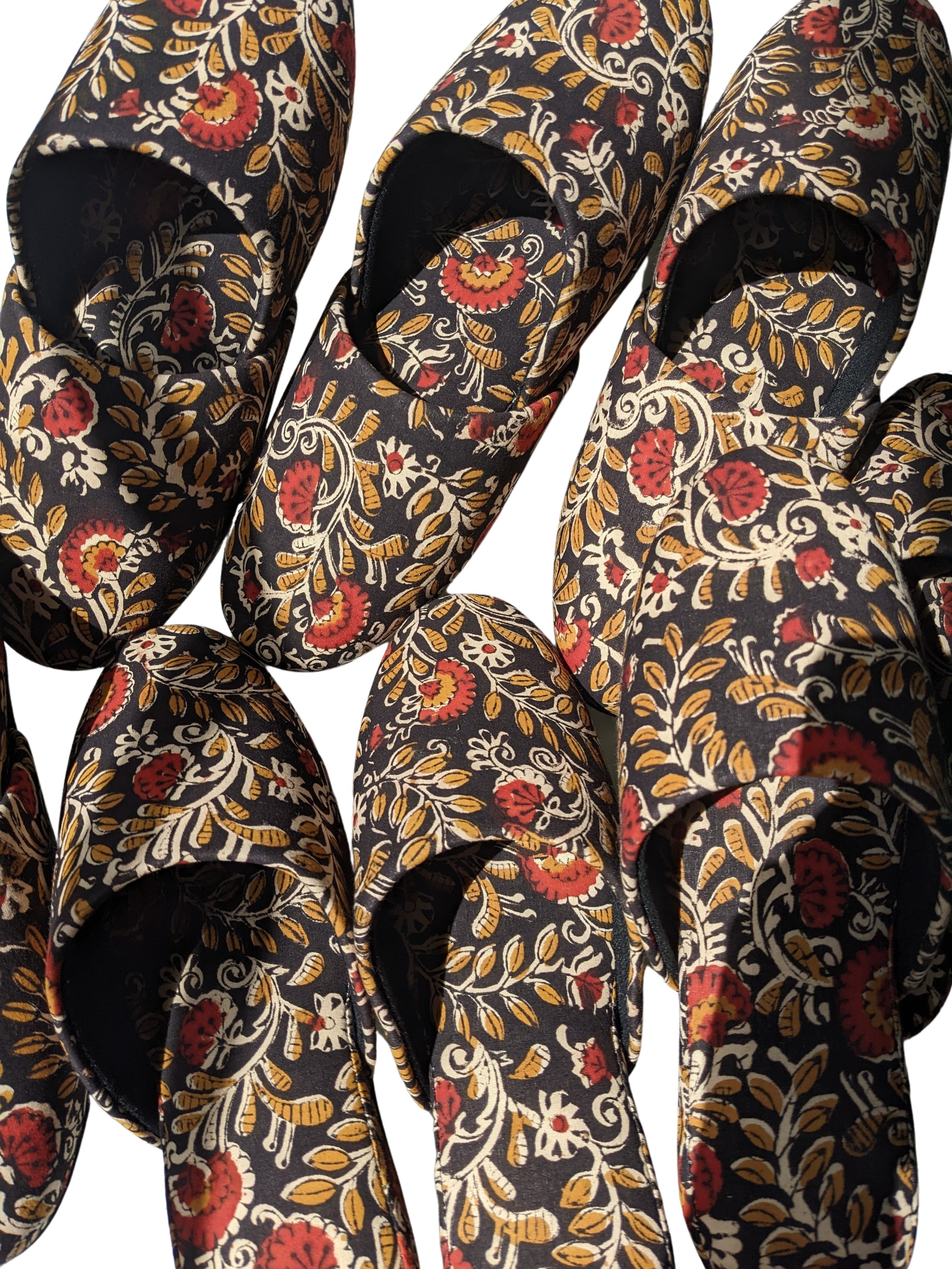 Medium Block Printing Flowers Mix Slippers