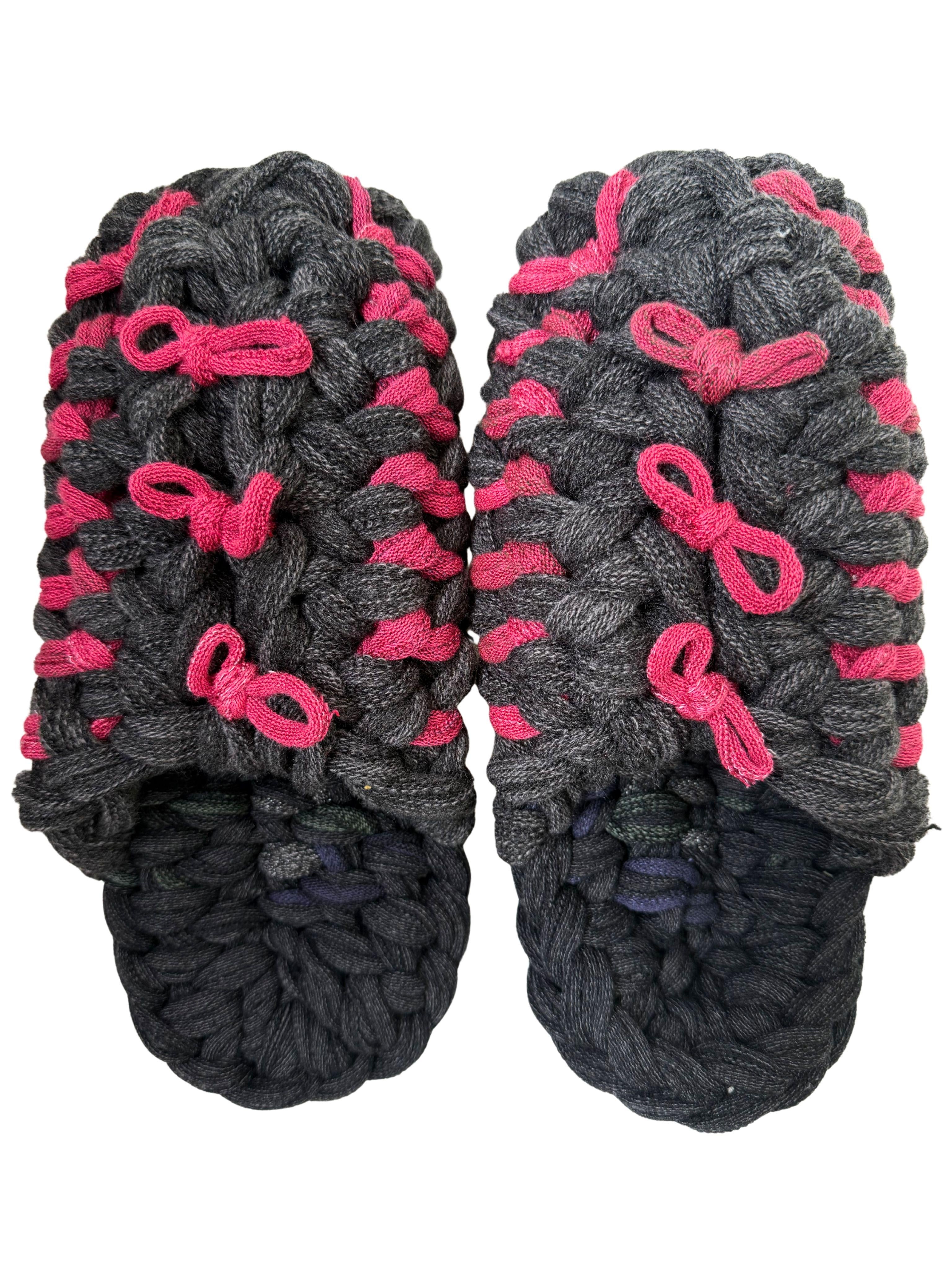 Knit up-cycle slippers