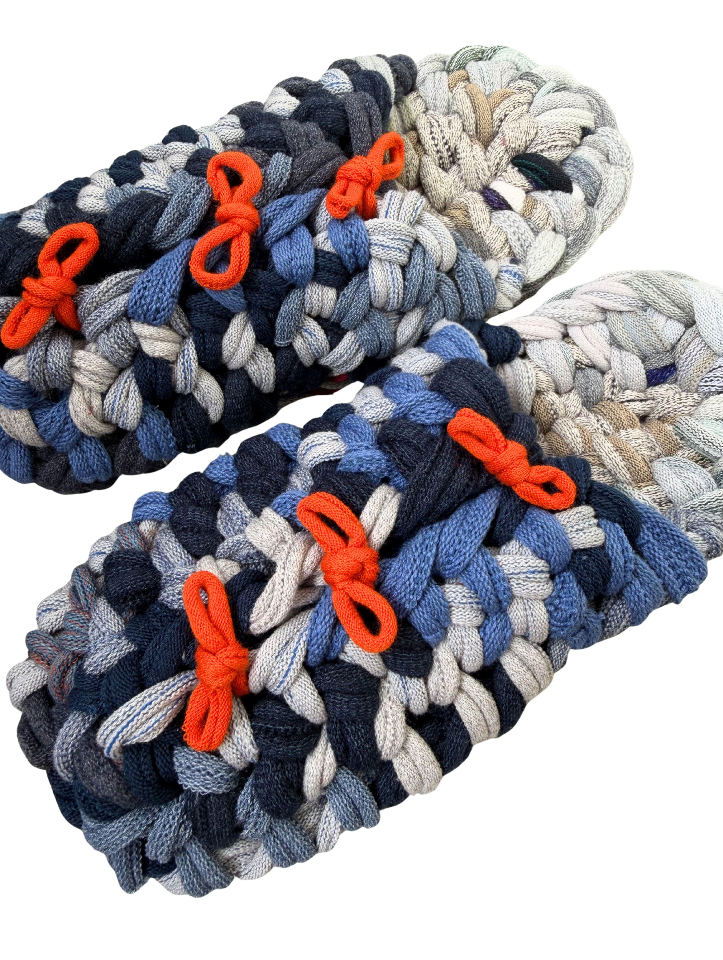 Knit up-cycle slippers