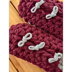 Knit up-cycle slippers