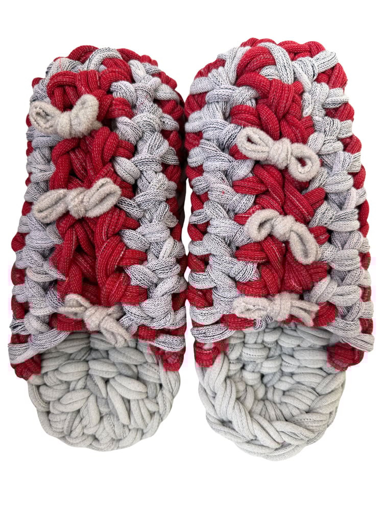 Knit up-cycle slippers