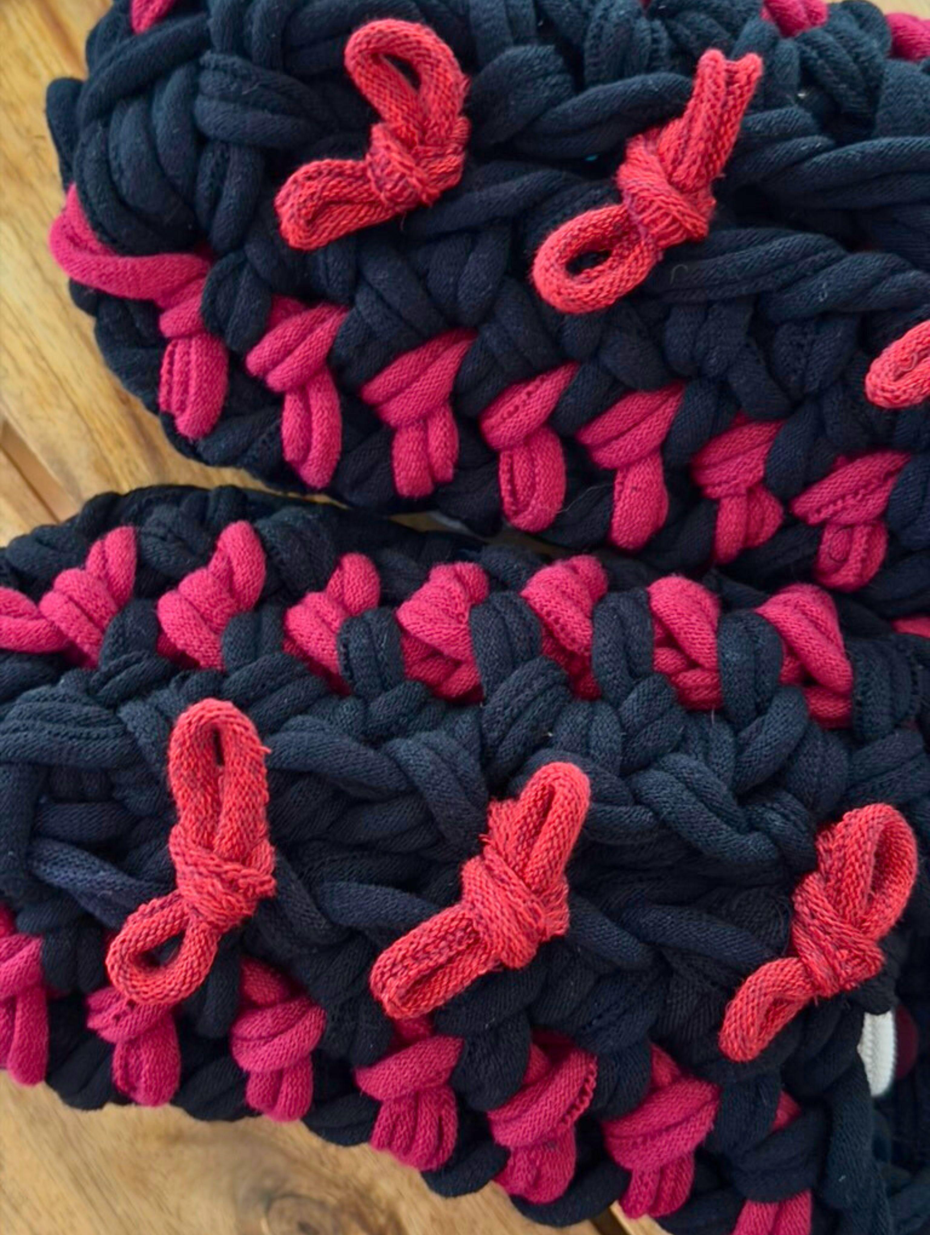 Knit up-cycle slippers