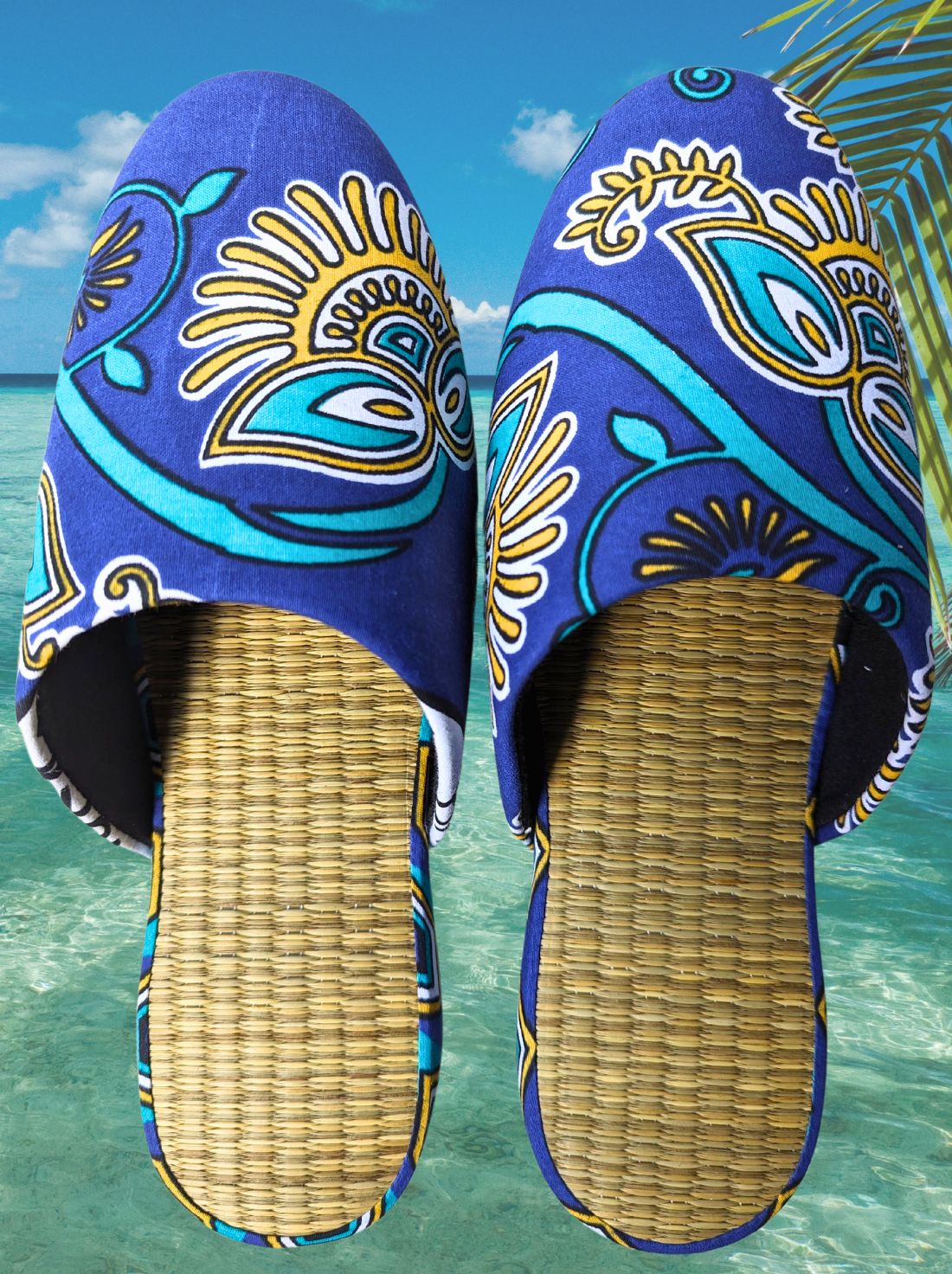 Large Tatami Print Mix Slippers
