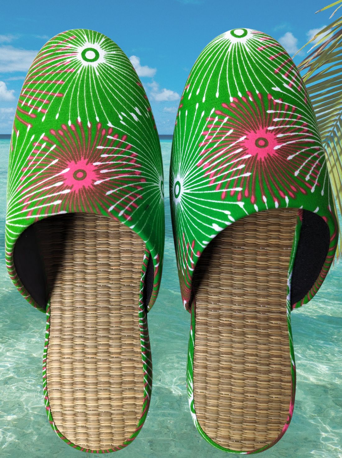 Large Tatami Print Mix Slippers