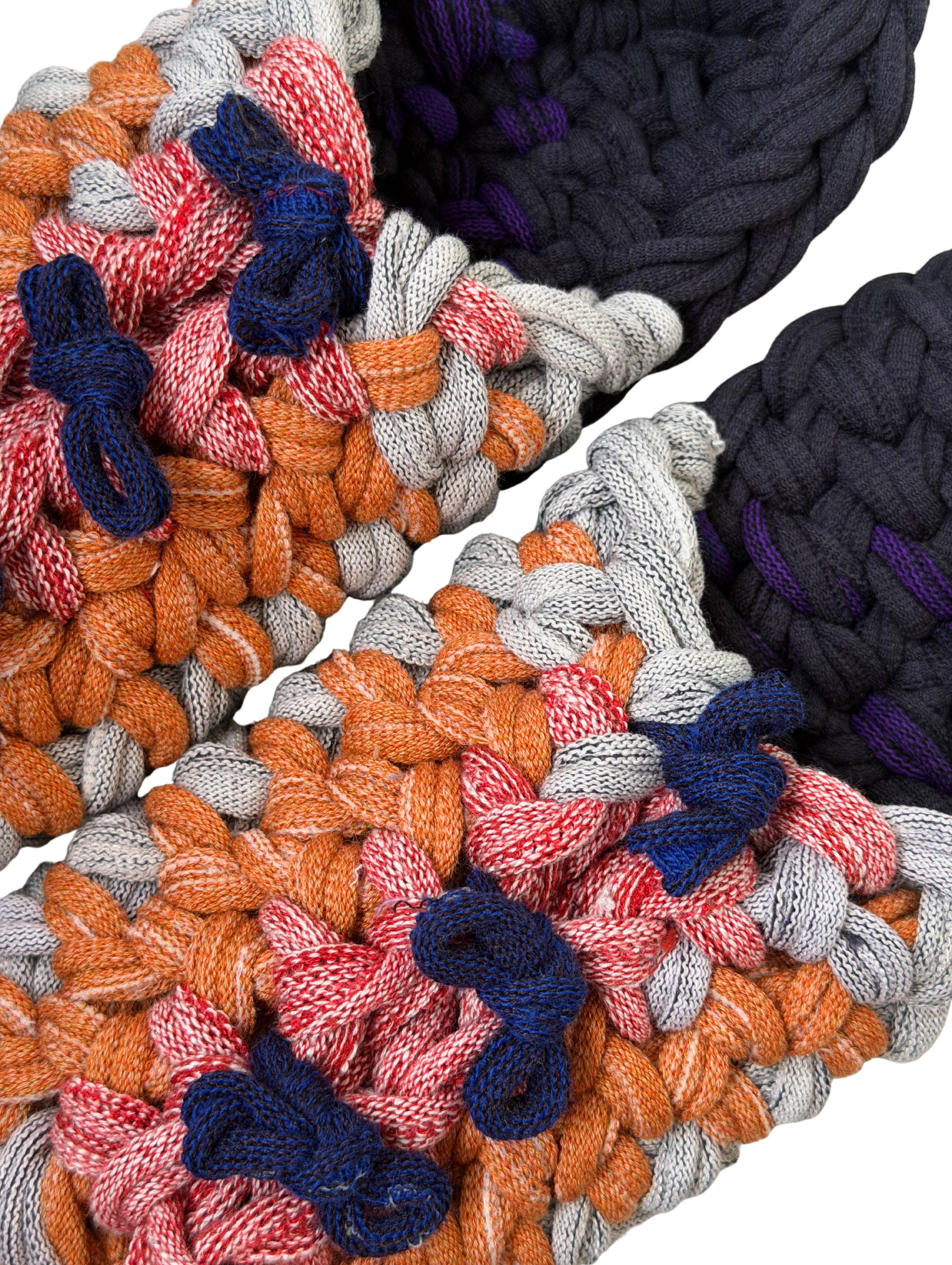 Knit up-cycle slippers