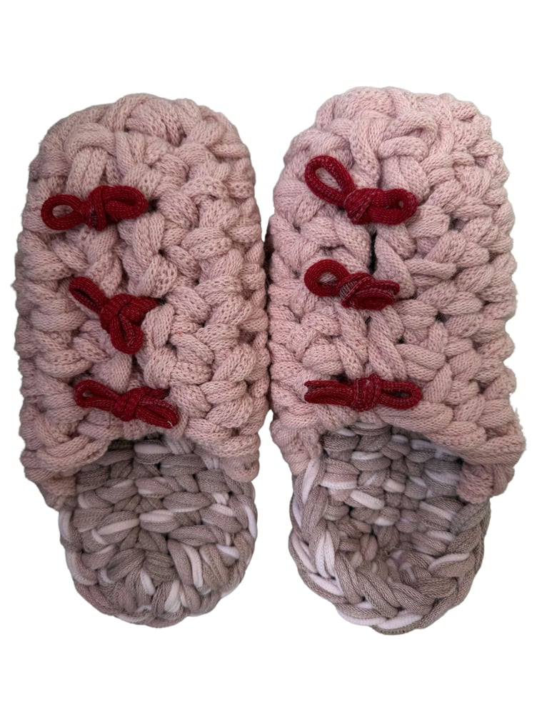 Knit up-cycle slippers
