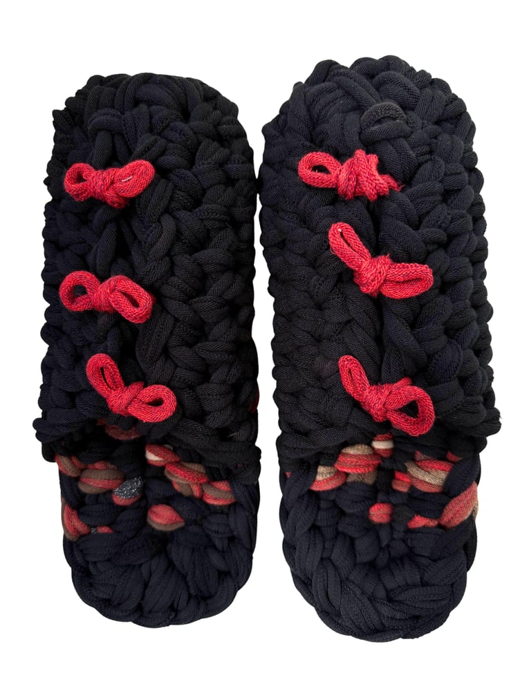 Knit up-cycle slippers