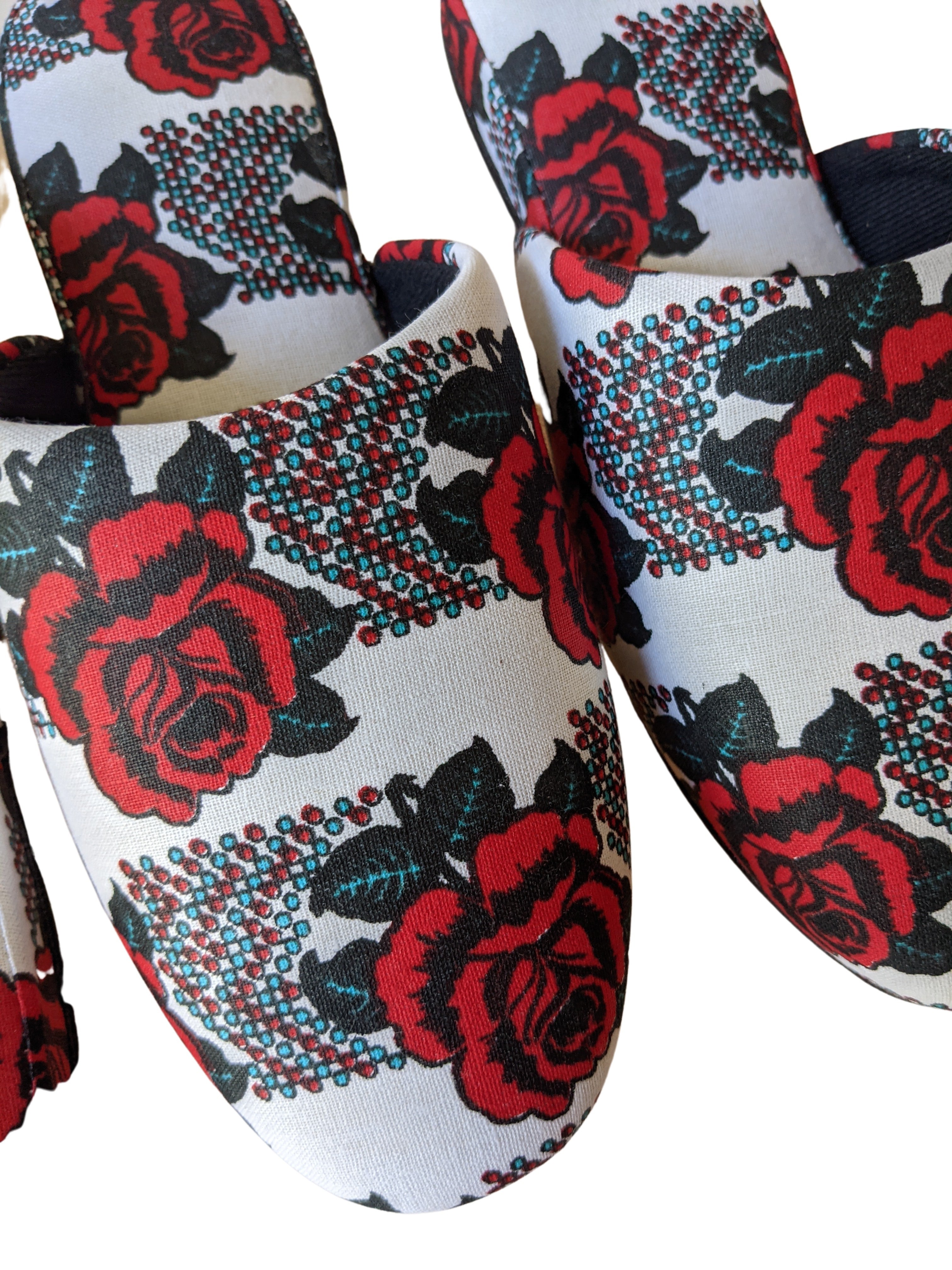 Medium Rose Print Mix Slippers