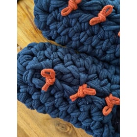 Knit up-cycle slippers