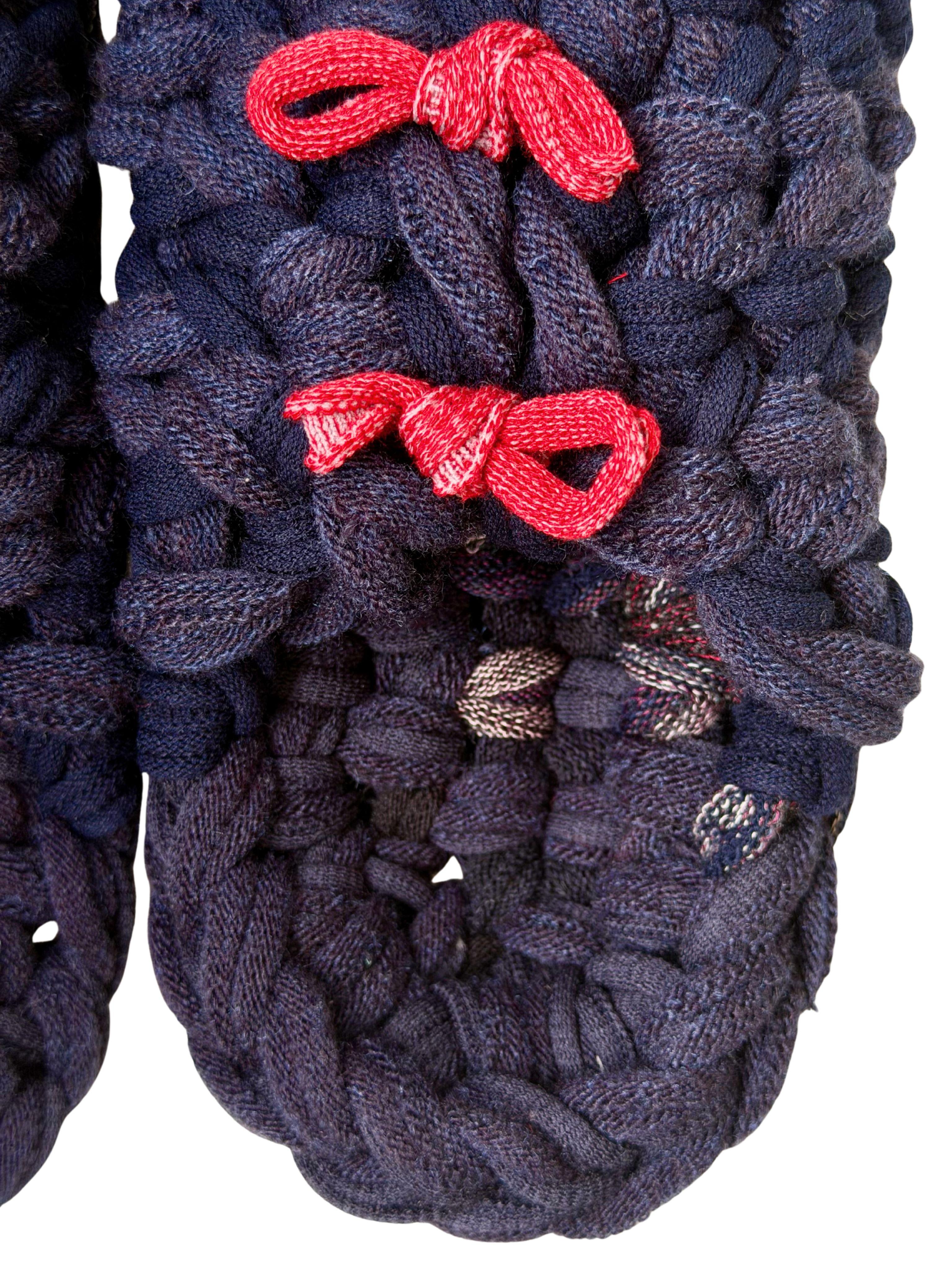 Knit up-cycle slippers