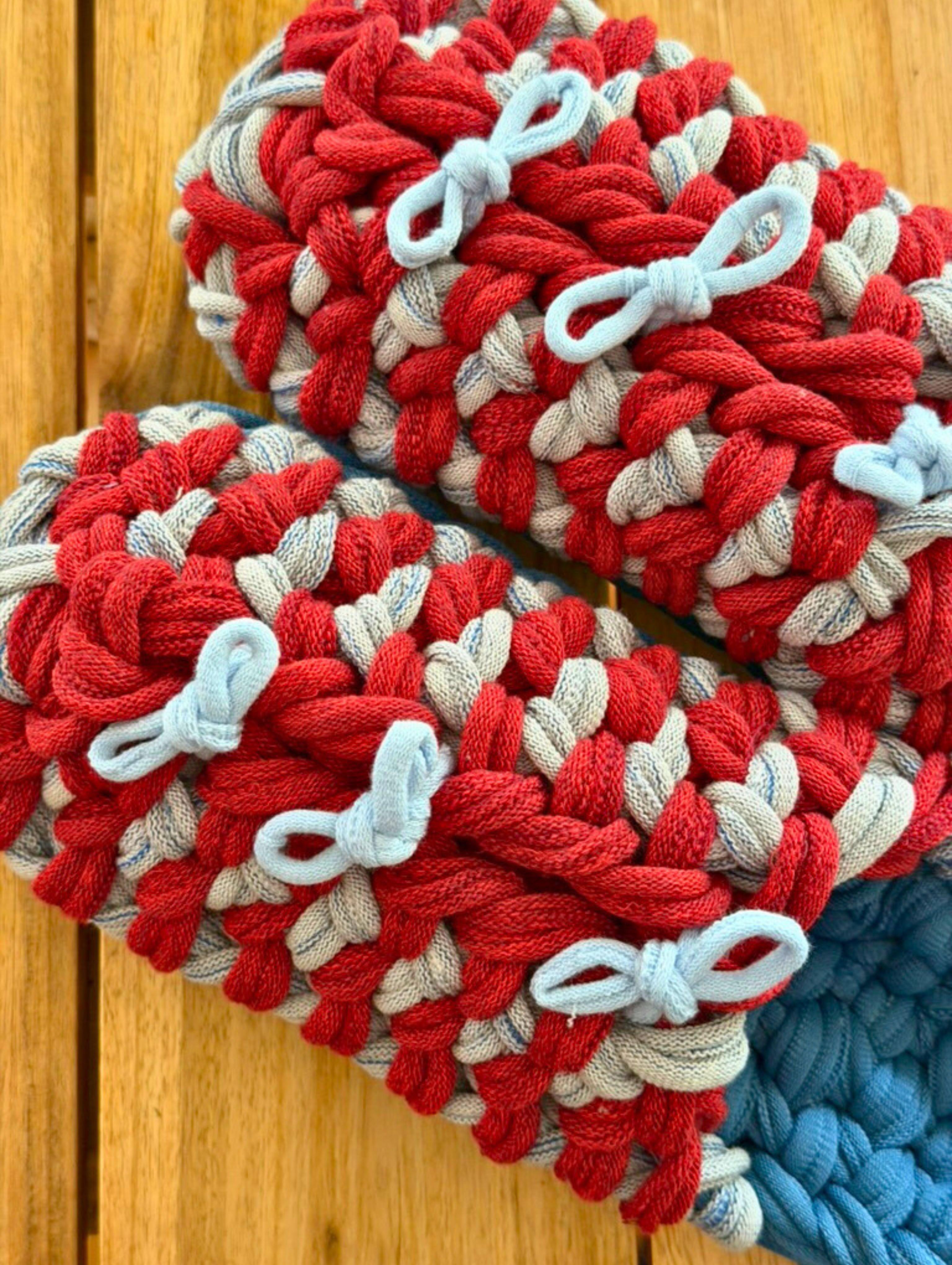 Knit up-cycle slippers