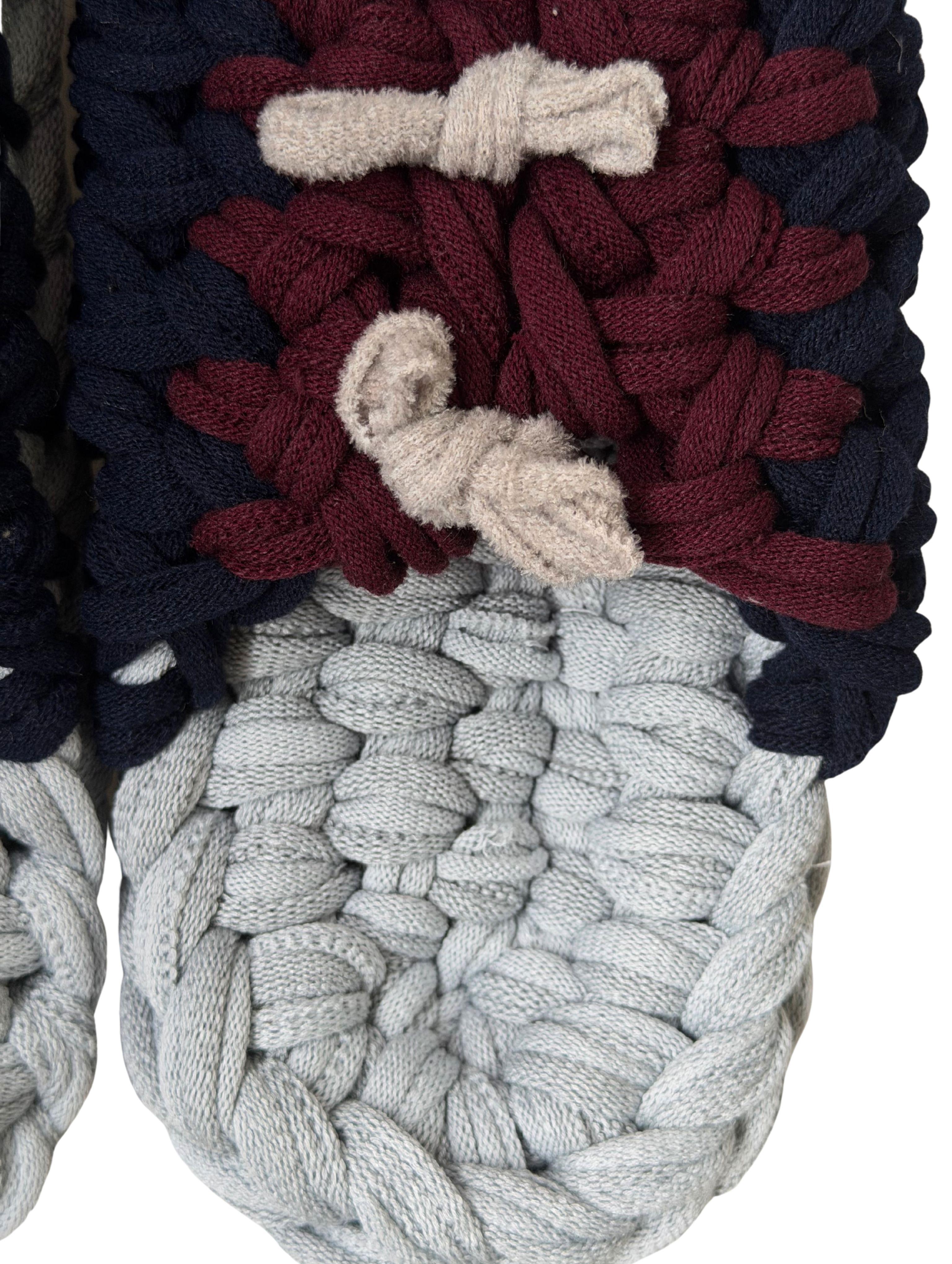 Knit up-cycle slippers