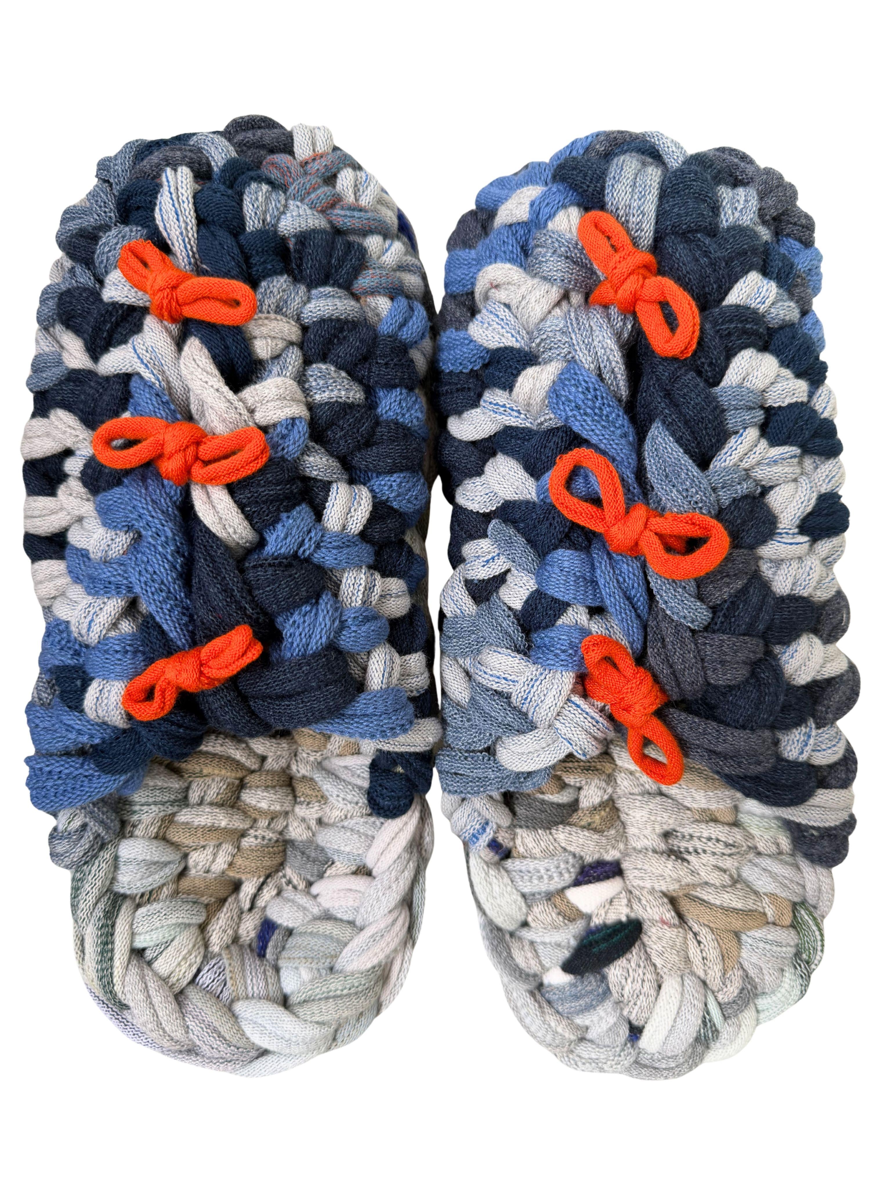 Knit up-cycle slippers