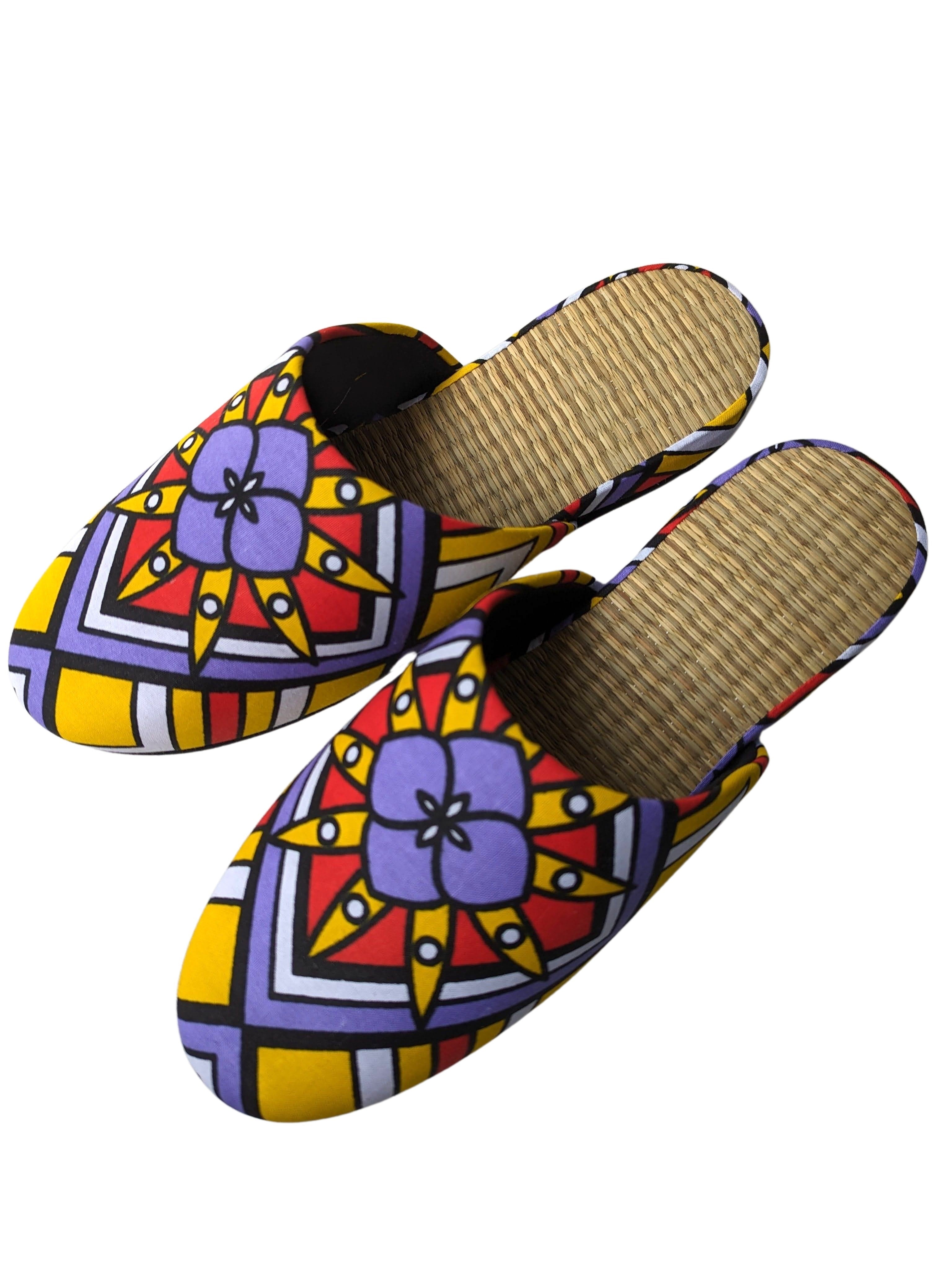 Large Tatami Print Mix Slippers