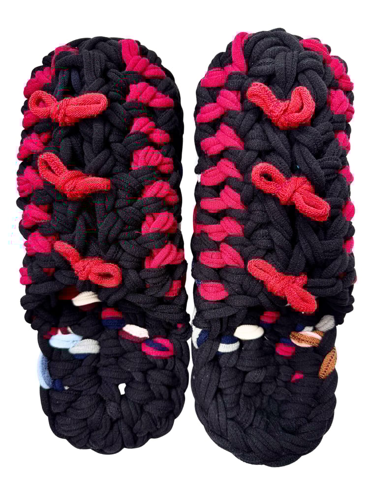Knit up-cycle slippers