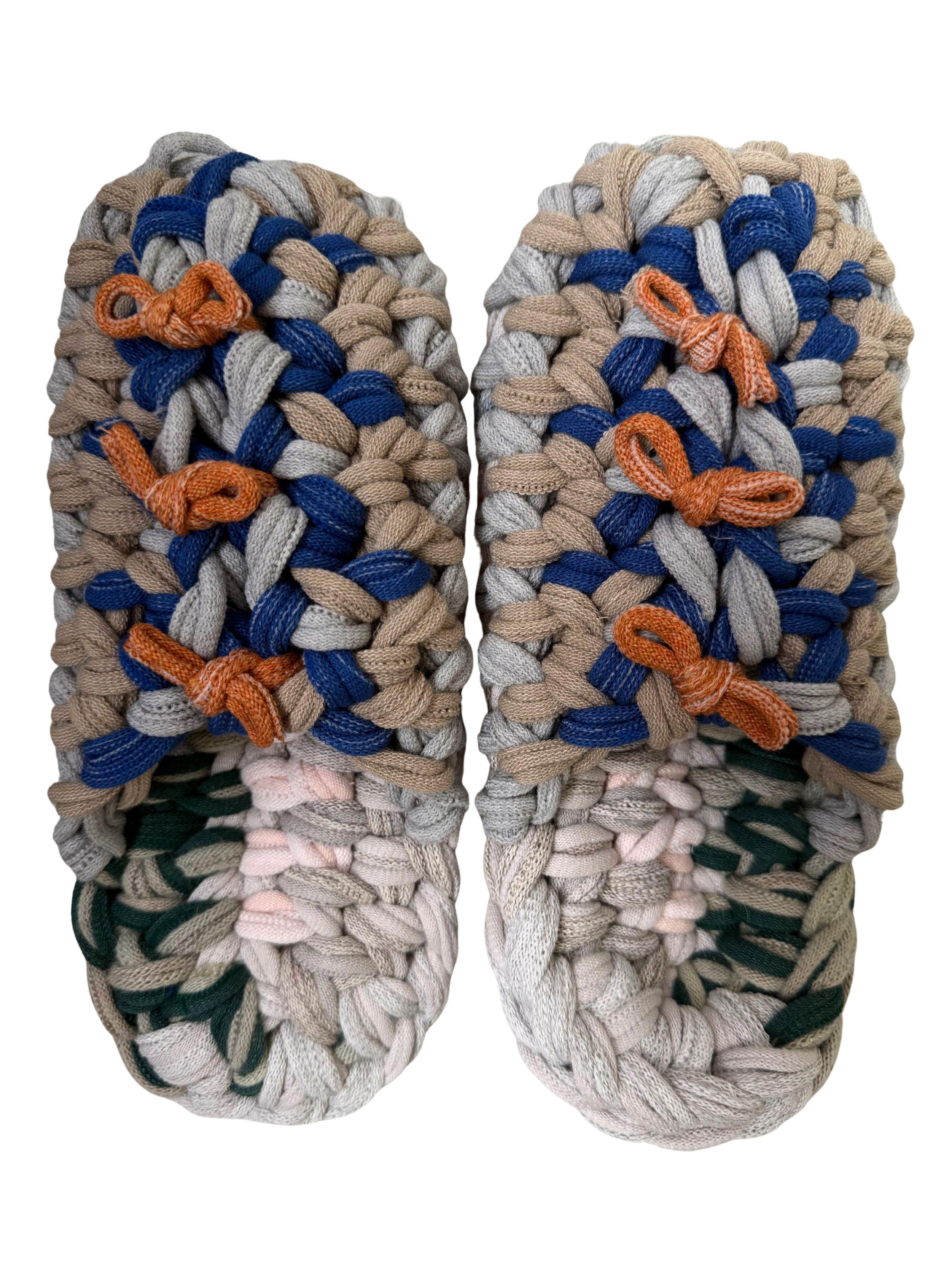 Knit up-cycle slippers