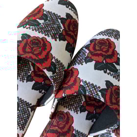 Medium Rose Print Mix Slippers