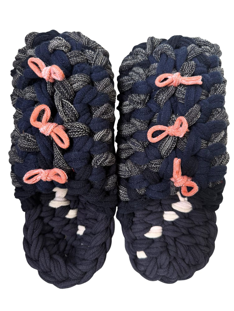 Knit up-cycle slippers