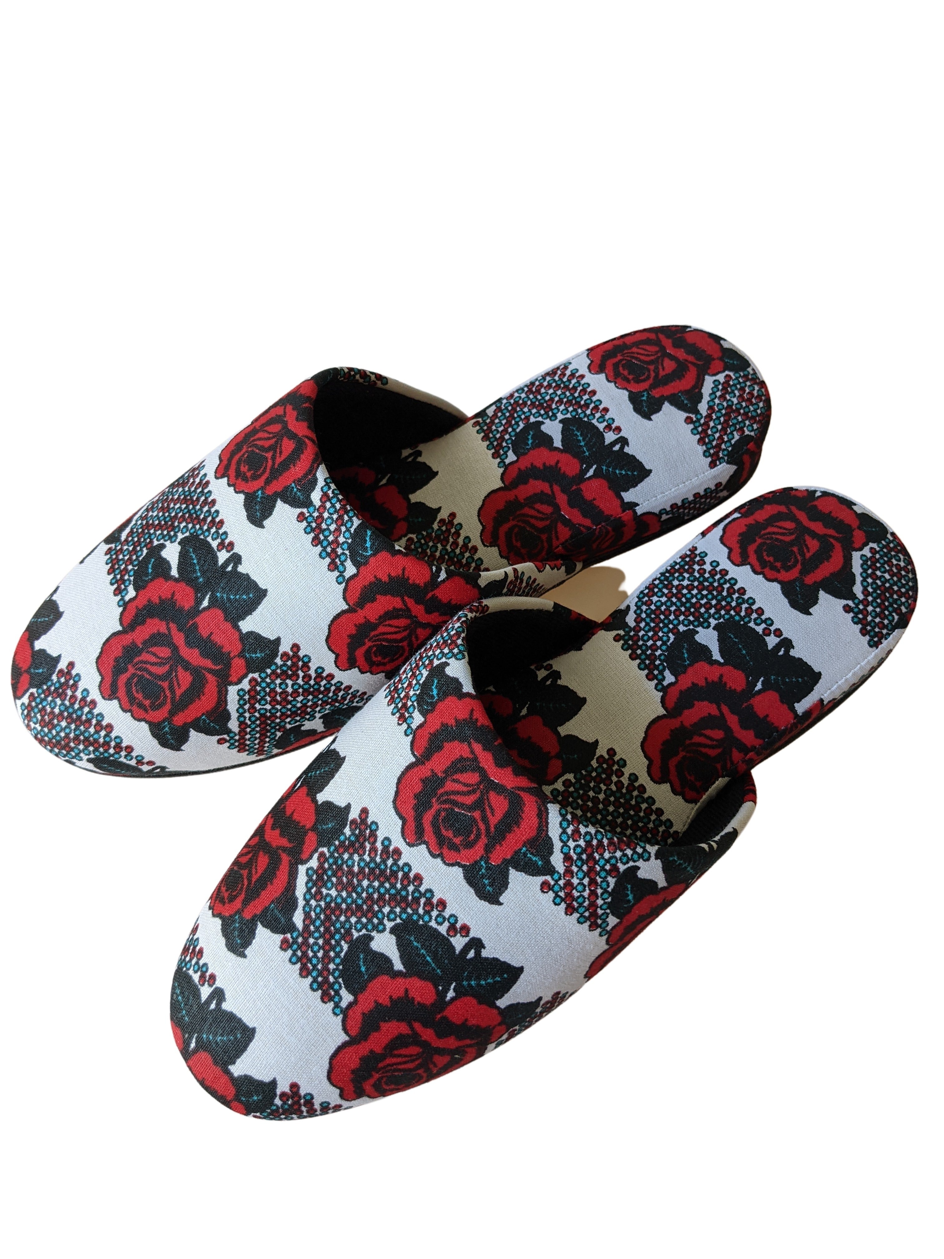 Medium Rose Print Mix Slippers