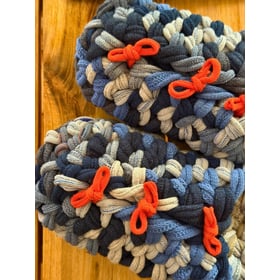 Knit up-cycle slippers