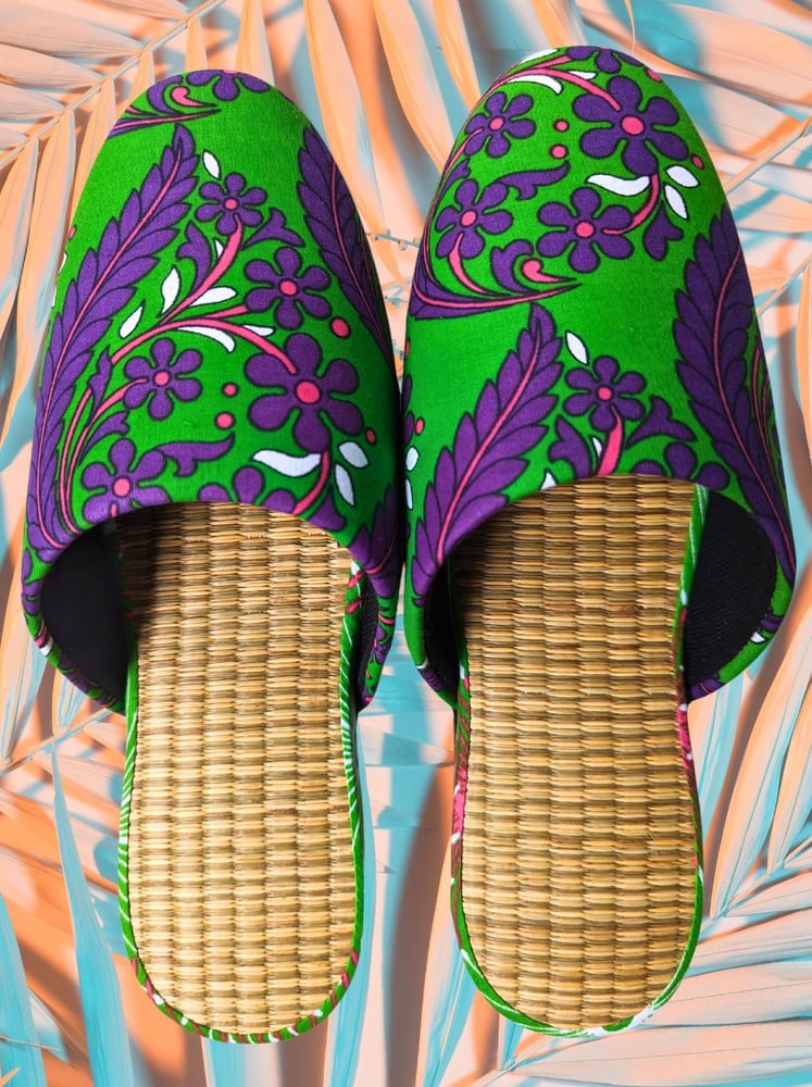 Large Tatami Print Mix Slippers