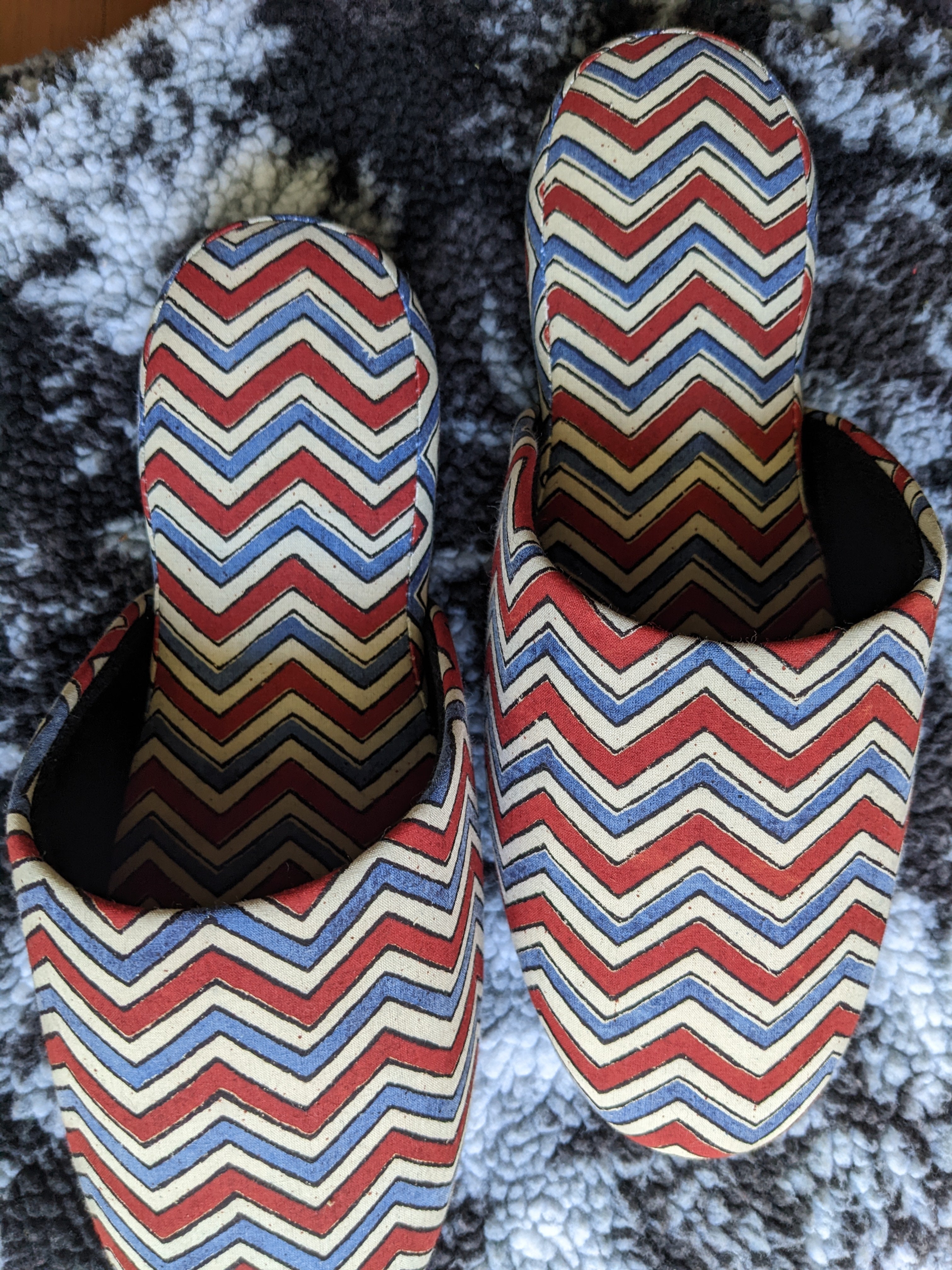 Medium Block Printing Flowers Mix Slippers