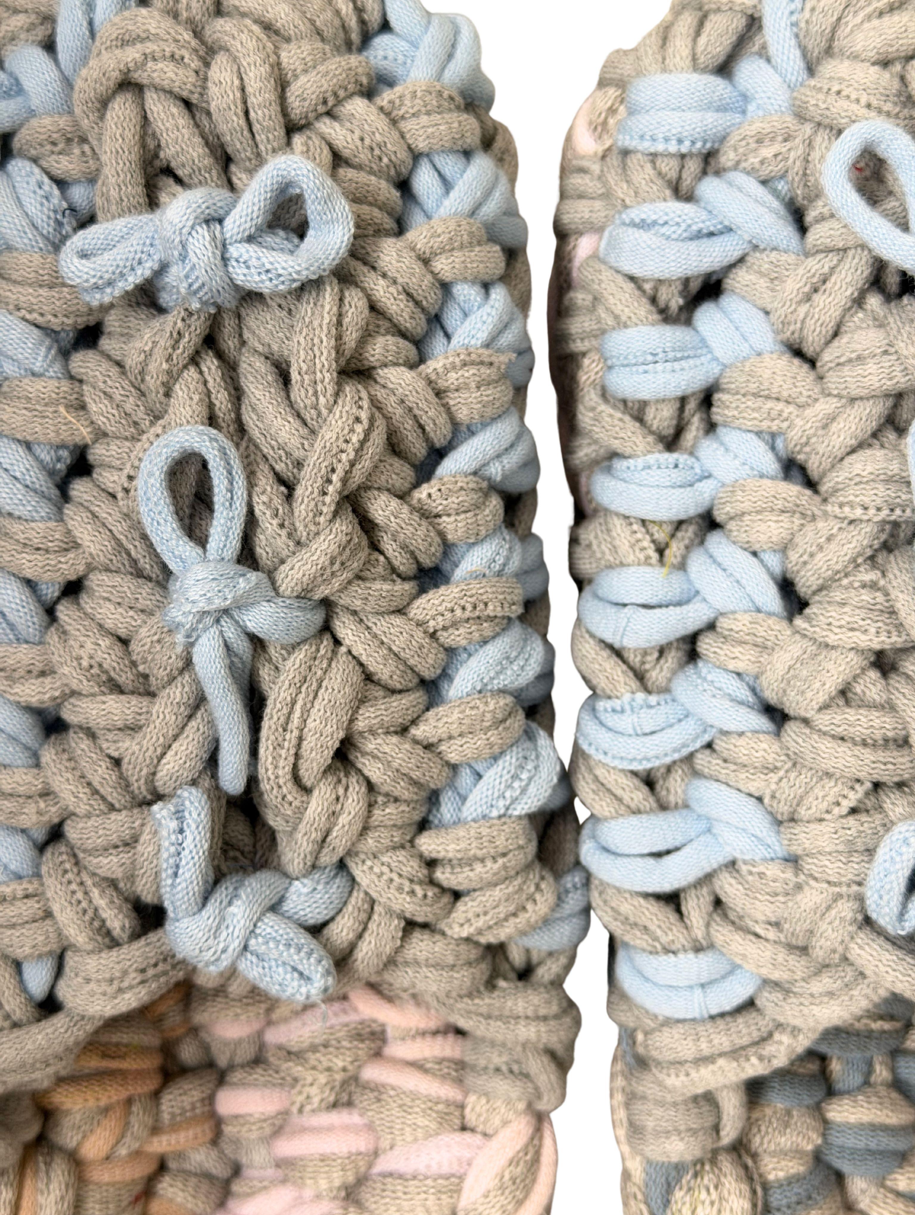 Knit up-cycle slippers